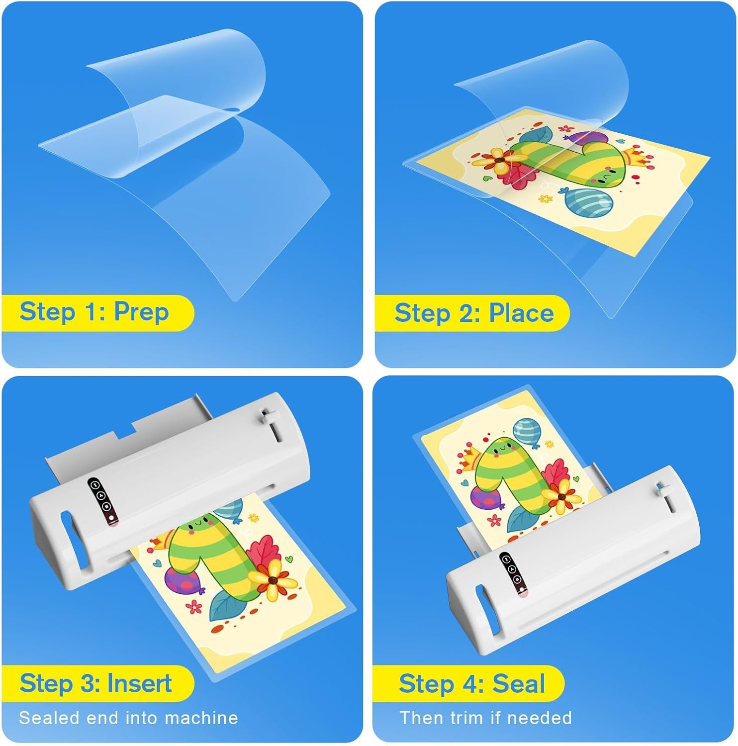 image:imageKTRIO 100 Pack Thermal Laminating Pouches 5x7Photo Laminating Sheets 5 Mil Thick Laminate Sheets for Laminator 53 x 74 inch Clear Lamination Paper Protection Round Corner Home amp Office amp School4 x 6