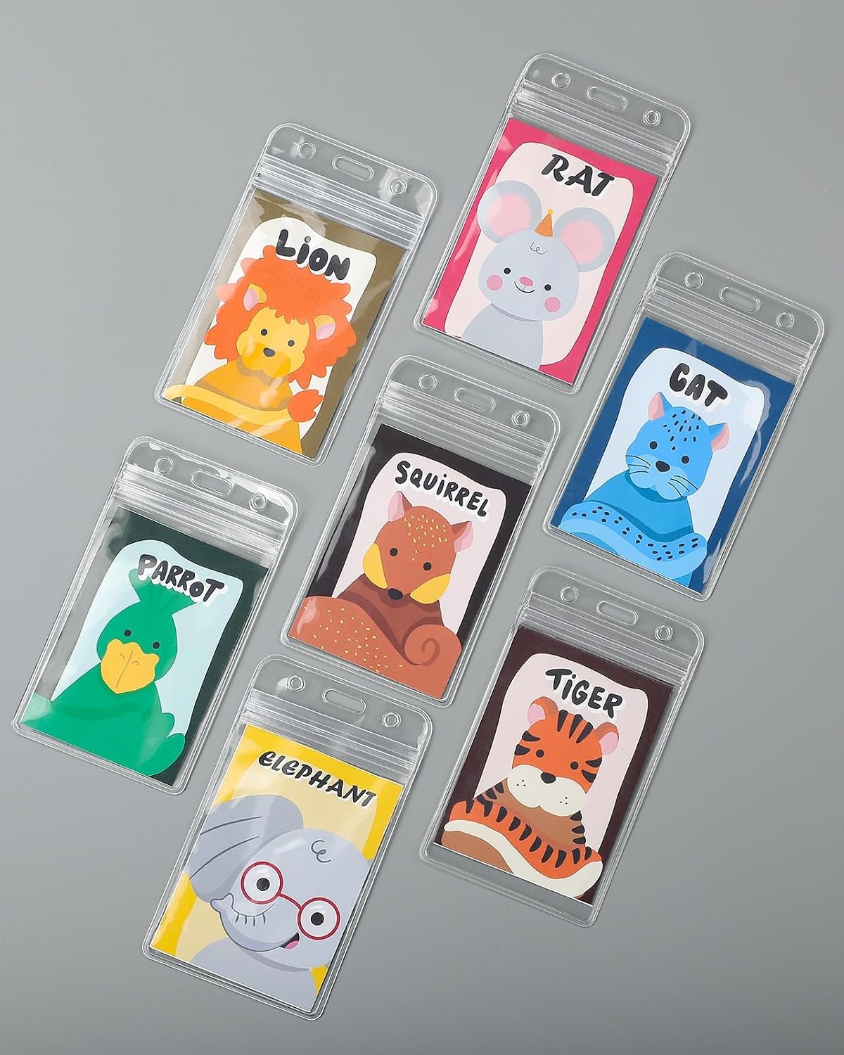image:imageKTRIO 20 Pack ID Badge Holder Vertical Clear Badge Holder with Waterproof Resealable Zip for ID Cards Proximity Cards RFID Credit Cards