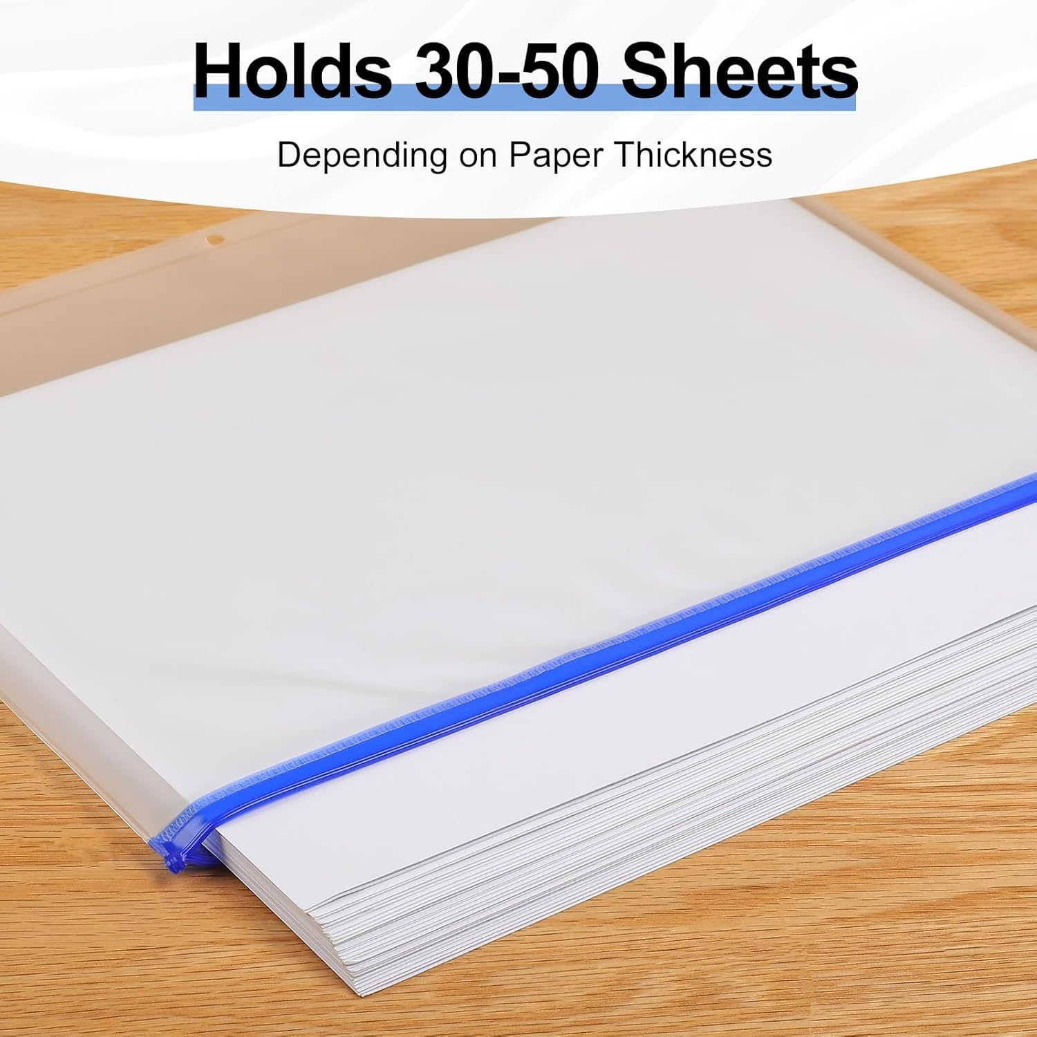 image:imageKTRIO 24 Pack Binder Pockets 85 x 11 Zipper Pouches for 3 Ring Binders Thickened PVC Document Folders 3 Holes PrePunched Fits Standard Binder LetterSize Paper Storage Business Office Supplies24 Pack