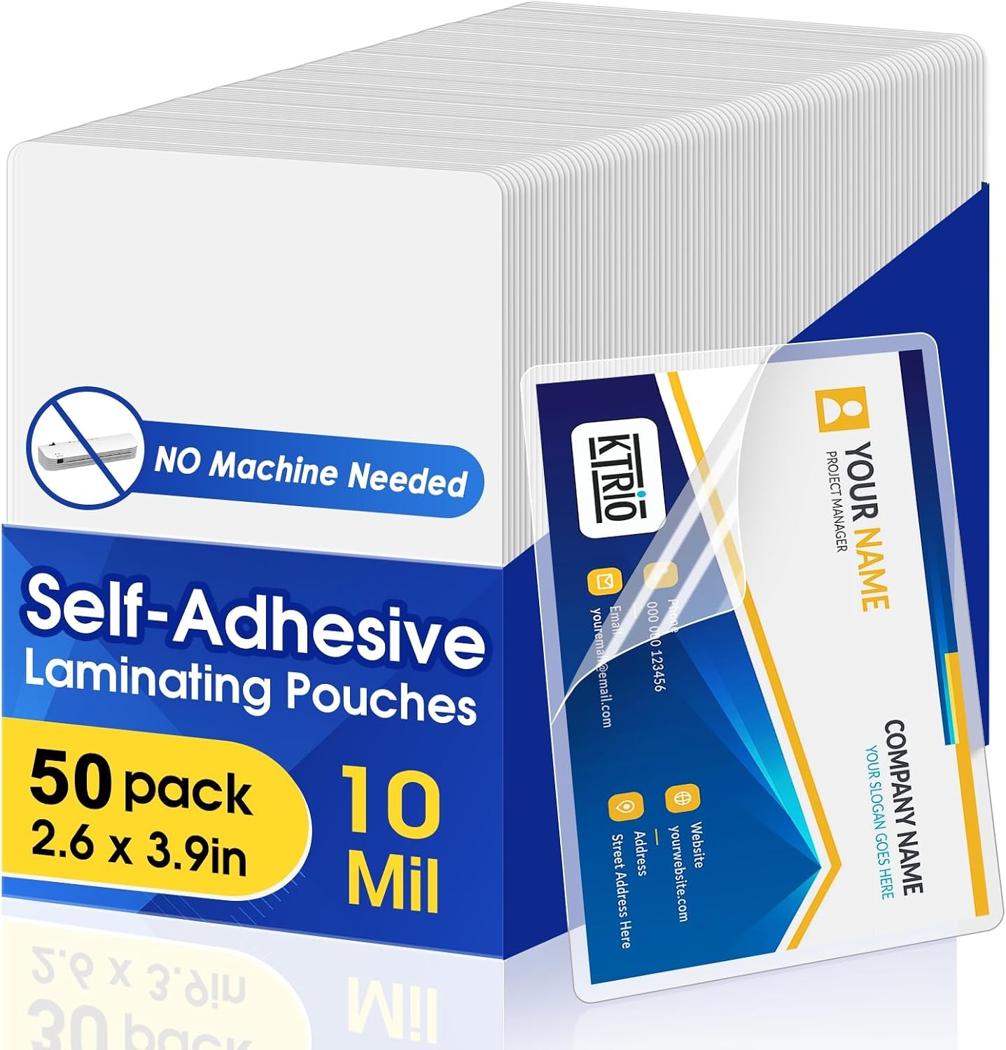 image:imageKTRIO 25 Pack Self Sealing Laminating Pouches for 4x6 Photos 10 Mil 45 x 65 Self Adhesive Laminating Sheets Thick Photo Lamination Paper Clear Laminate Sheets No Laminator Machine Needed26 x 39