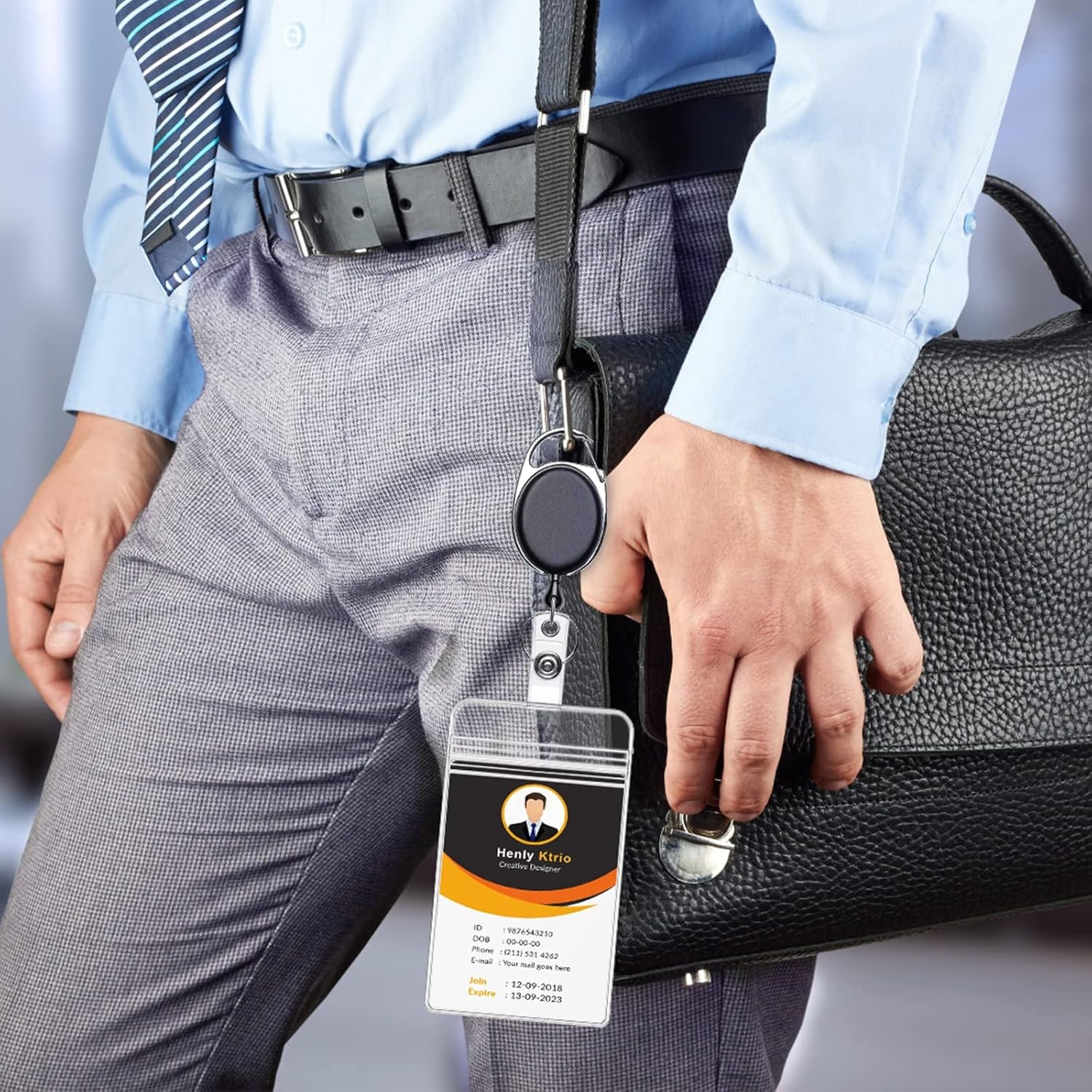 image:imageKTRIO 30 Pack Clear Vertical ID Badge Holder with Resealable Zip Fits Standard Cards Durable PVC Material Clear Visibility Easy Daily Use30