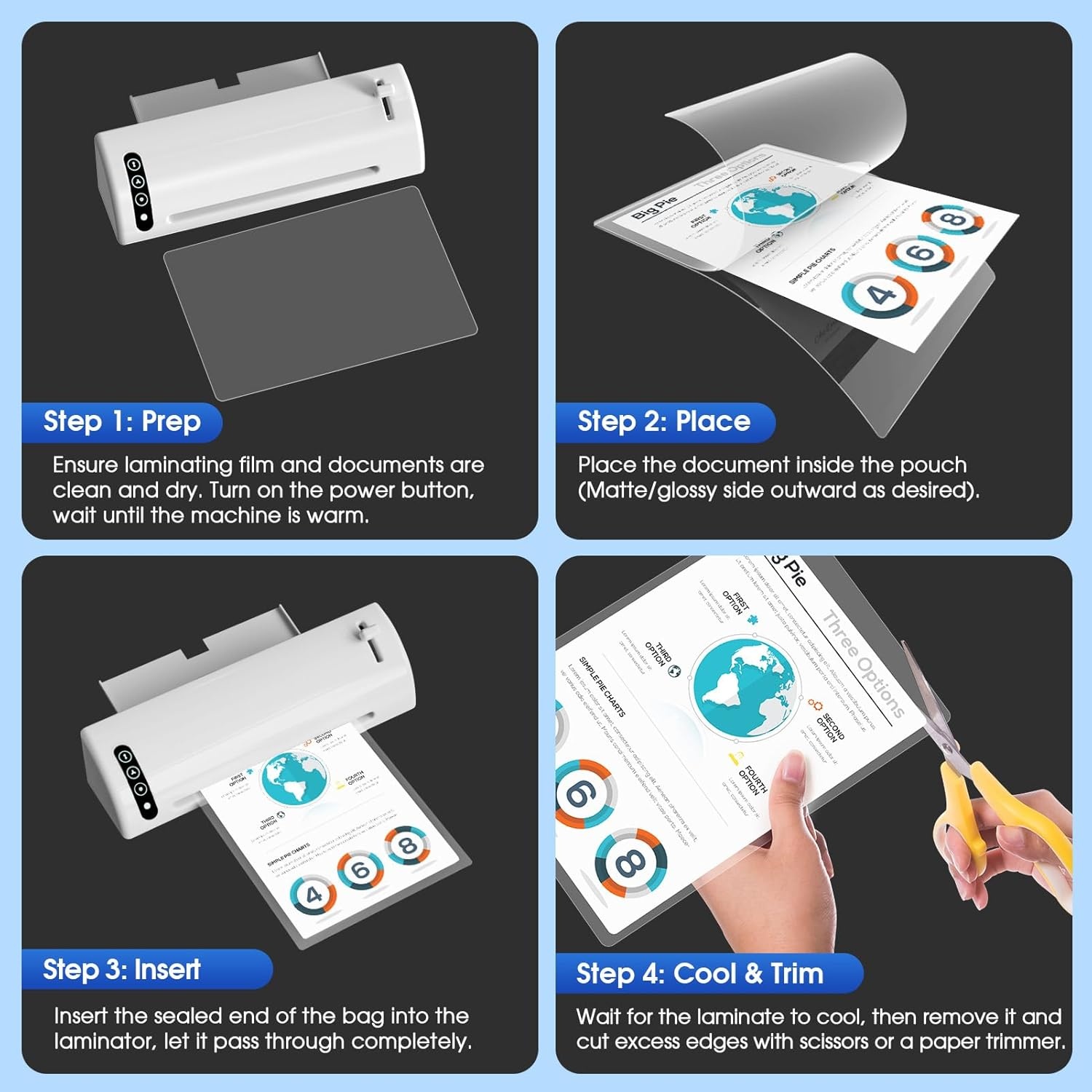 image:imageKTRIO 30 Pack Laminating Sheets 3 Mil Hold 85 x 11 inch Documents Menus Actual 9 x 115 Thermal Laminating Pouches Clear Laminate Sheets for Laminator Letter Size Lamination Paper Office School30