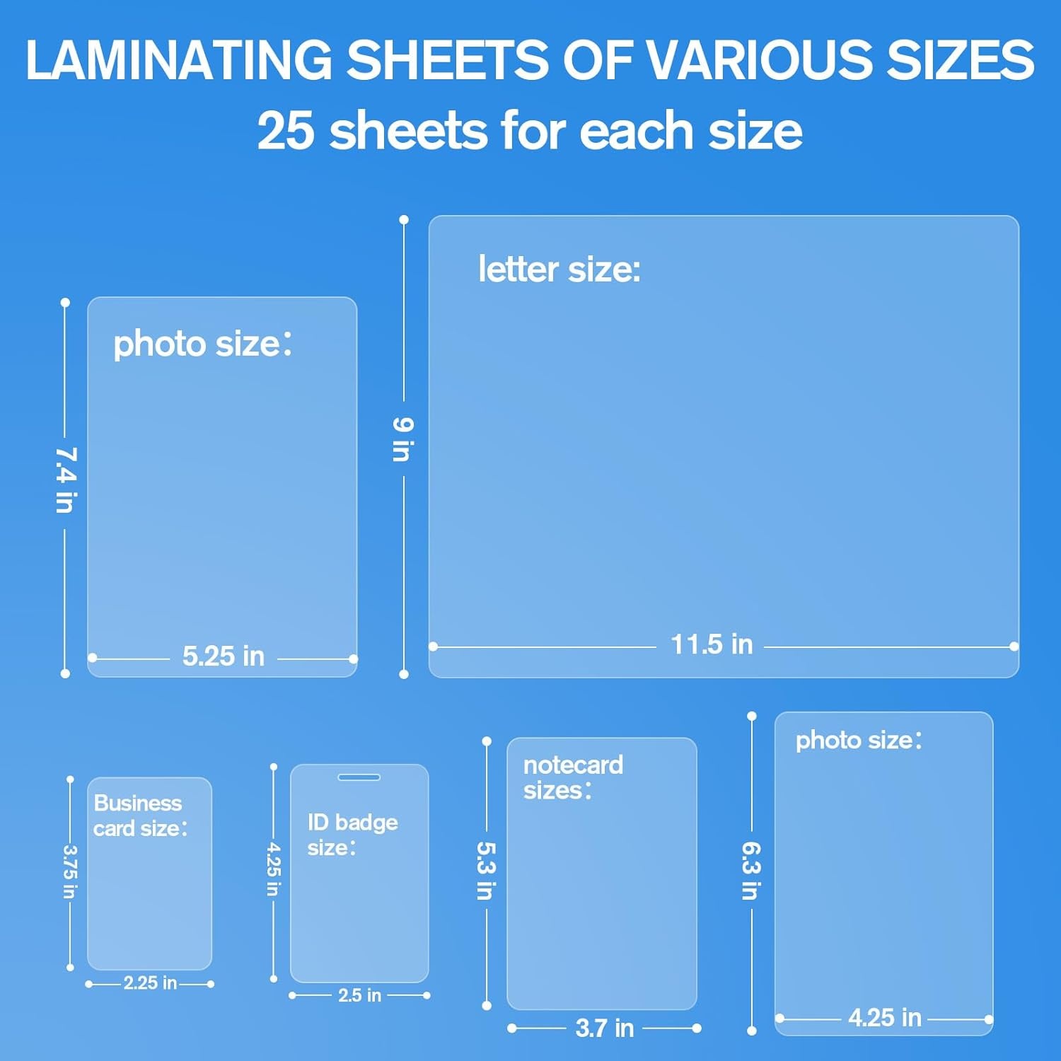 image:imageKTRIO 300 Pack Laminating Sheets 5 Mil Hold 85 x 11 inch Documents Menu Actual 9 x 115 Thermal Laminating Pouches Clear Laminate Sheets for Laminator Letter Size Lamination Paper Office SchoolVarious Sizes 150 Pack
