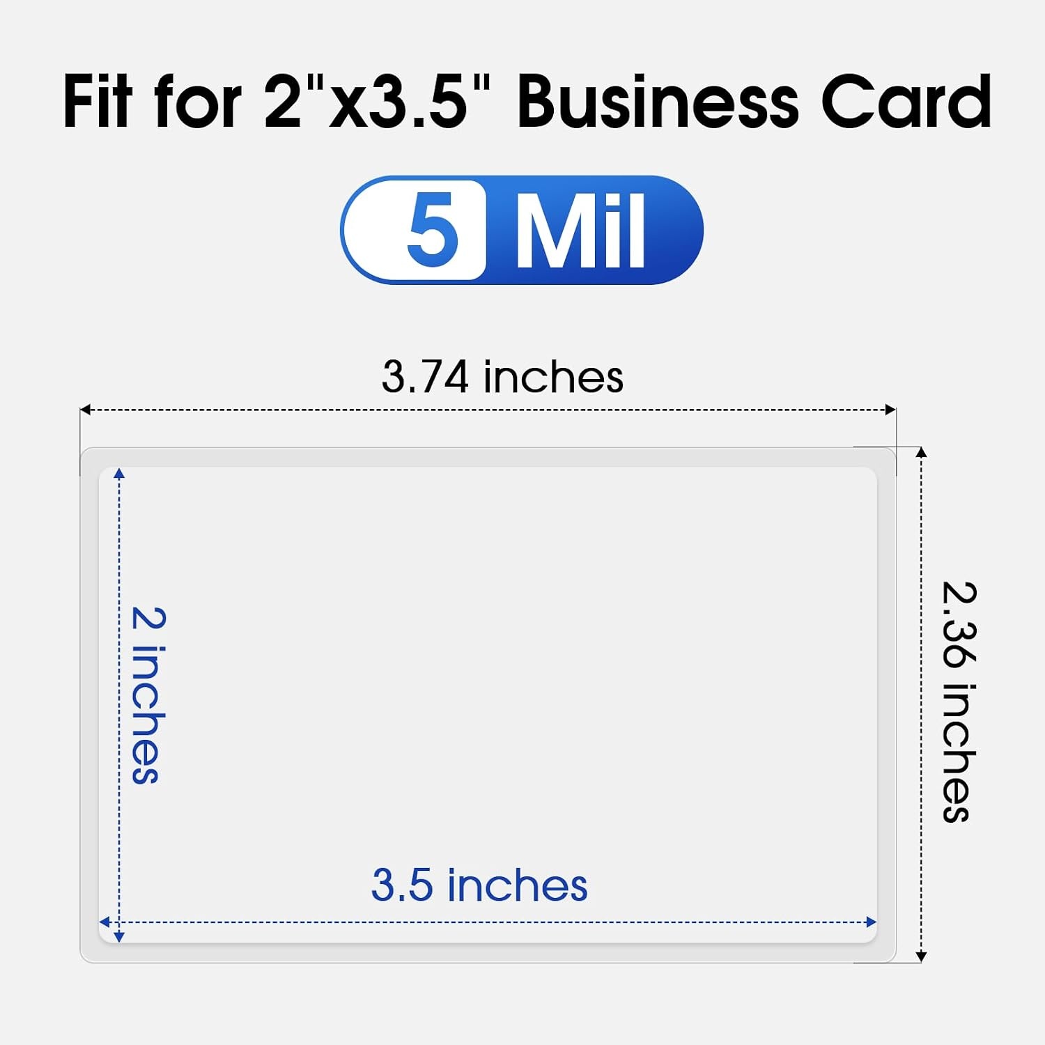 image:imageKTRIO 500 Pack Business Card Thermal Laminating Pouches 5 Mil Thick Laminating Sheets for Laminator 236 x 374 in Clear Lamination Paper Laminate Pouch Protection Round CornerID Badge500