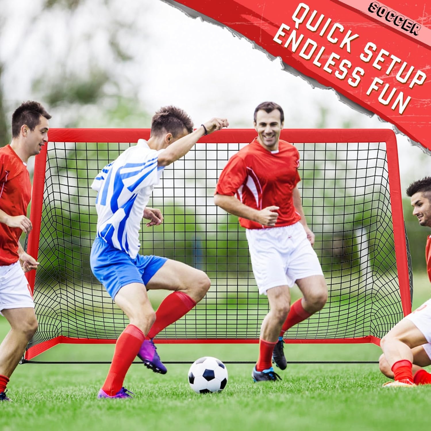 image:imageKTRIO 6x4 ft Soccer Goal for Backyard Portable Soccer Net Large Foldable Soccer Goals with Carry Bag for Kids Youth Teens SportsBasic