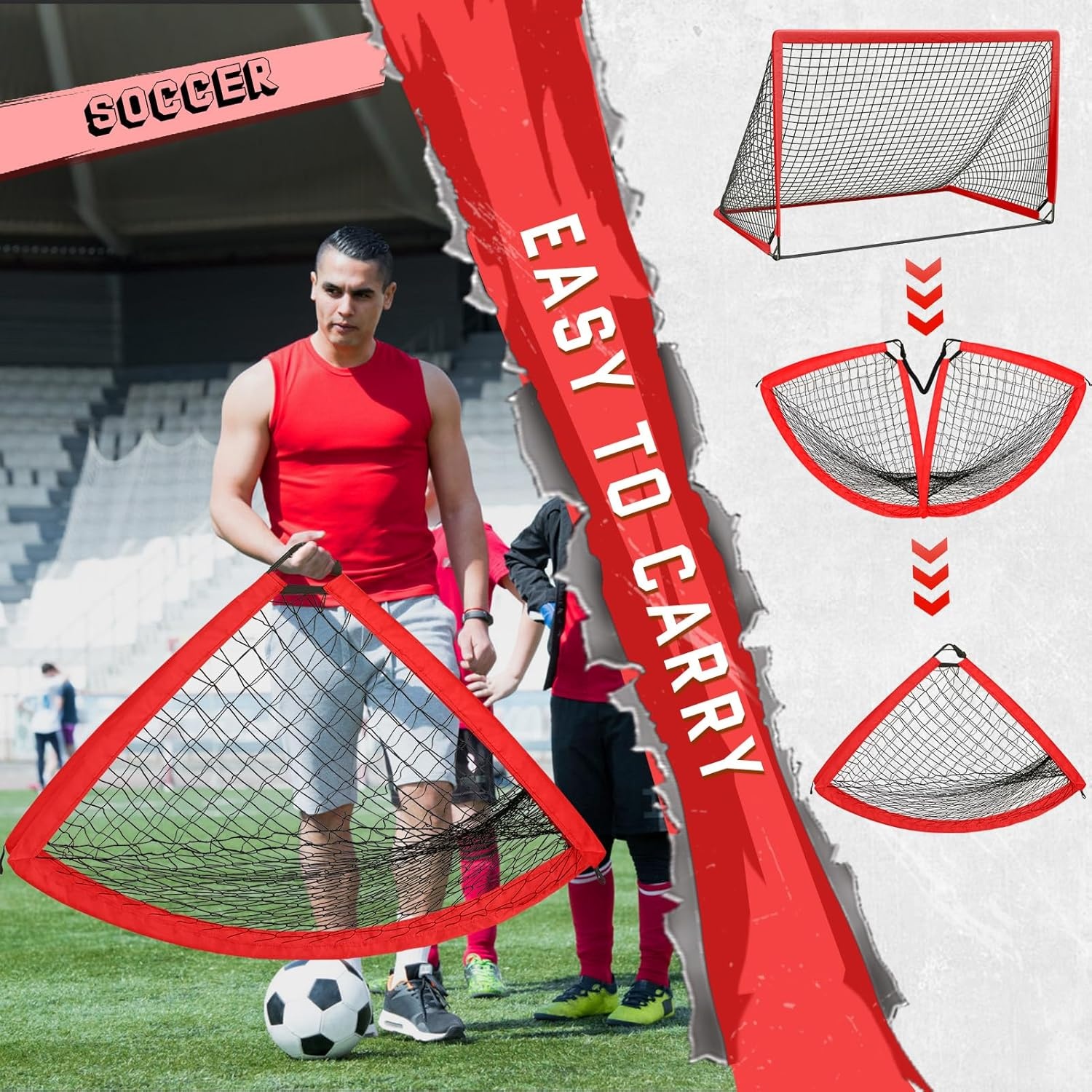 image:imageKTRIO 6x4 ft Soccer Goal for Backyard Portable Soccer Net Large Foldable Soccer Goals with Carry Bag for Kids Youth Teens SportsBasic