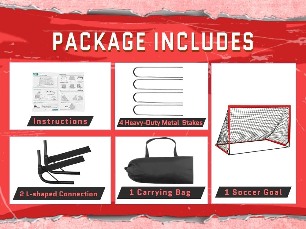 image:imageKTRIO 6x4 ft Soccer Goal for Backyard Portable Soccer Net Large Foldable Soccer Goals with Carry Bag for Kids Youth Teens SportsBasic