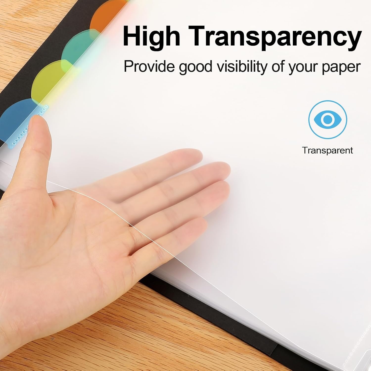 image:imageKTRIO Binder Dividers with 8 Tabs Sheet Protectors for 3 Ring Binder 4 Sets Clear Plastic Page Protector 85 x 11 inch Insertable Index Divider Organizer Multicolor Tabs