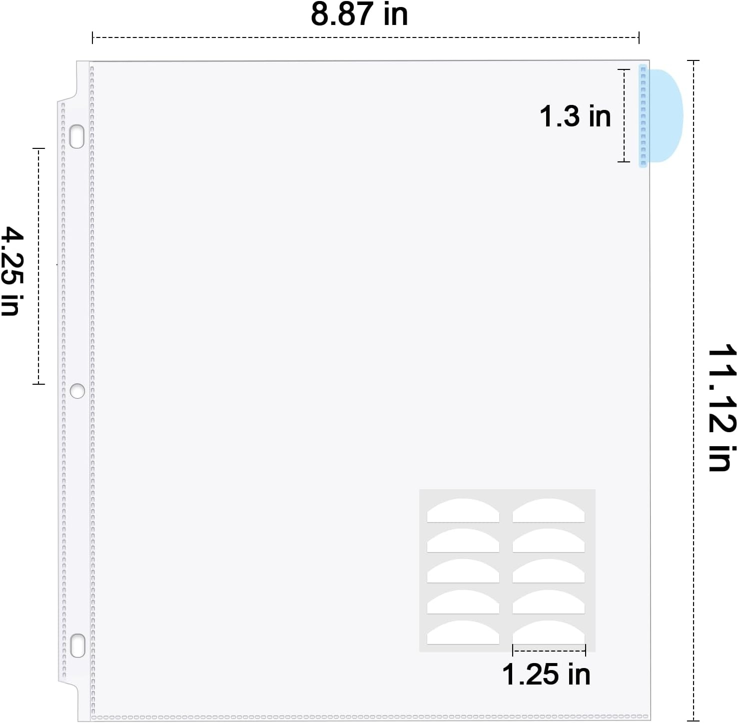 image:imageKTRIO Clear Sheet Protectors with Tabs 85 x 11 inch Plastic Dividers with 8 Tabs for 3 Ring Binder Insertable Index Divider Organizer Multicolor Tabs