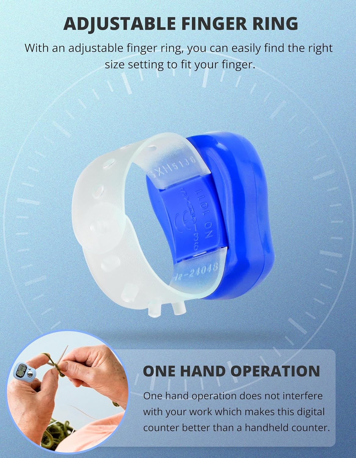 image:imageKTRIO Electronic Finger Counter 5Digit LCD Number Clicker 5Digit LCD Display OneHand Operation Adjustable Finger Ring Lightweight ABS BuildMultiUse Counter7 Colors