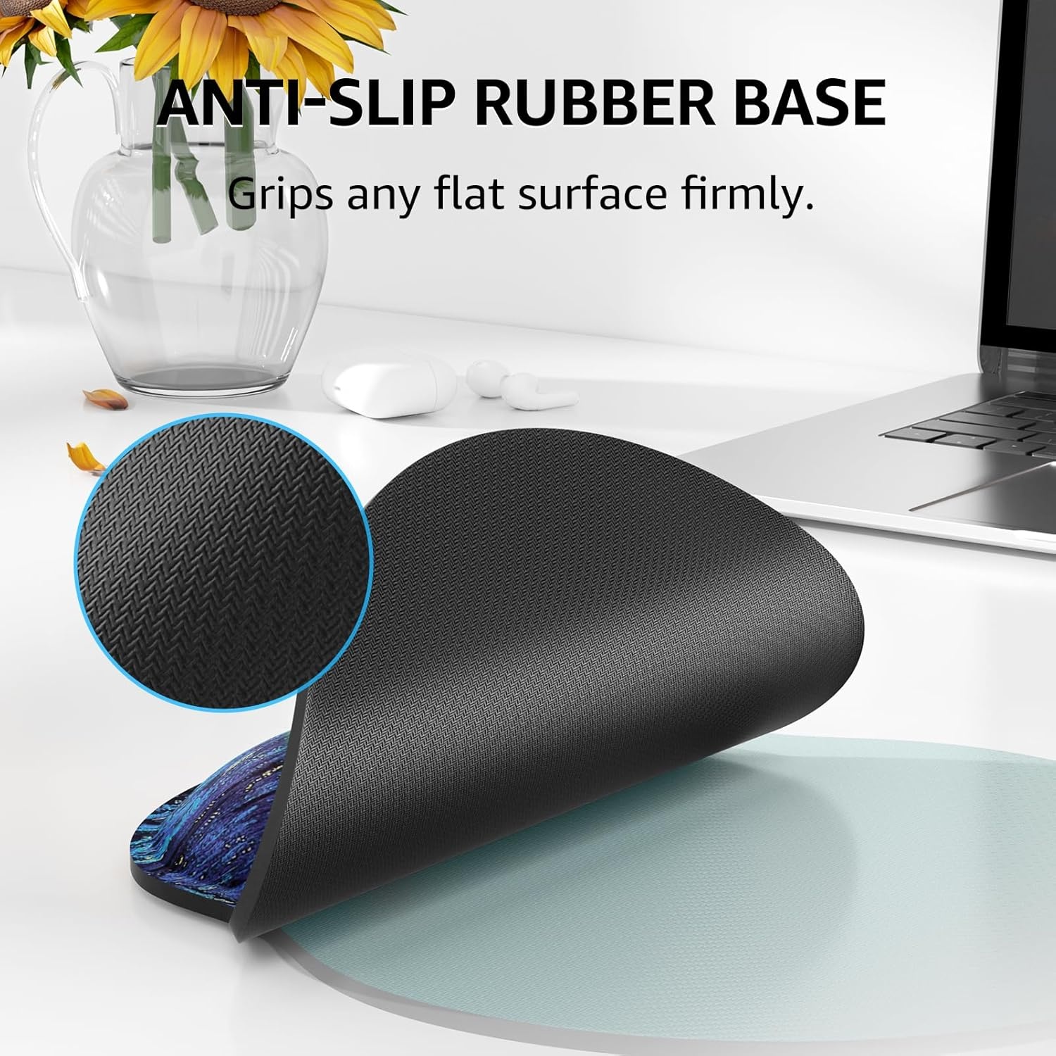 image:imageKTRIO Ergonomic Keyboard Wrist Rest Memory Foam Wrist Support Black Ergonomic Design NonSlip Base Office and Home Use Optimal Size amp Universal FitStarry Night