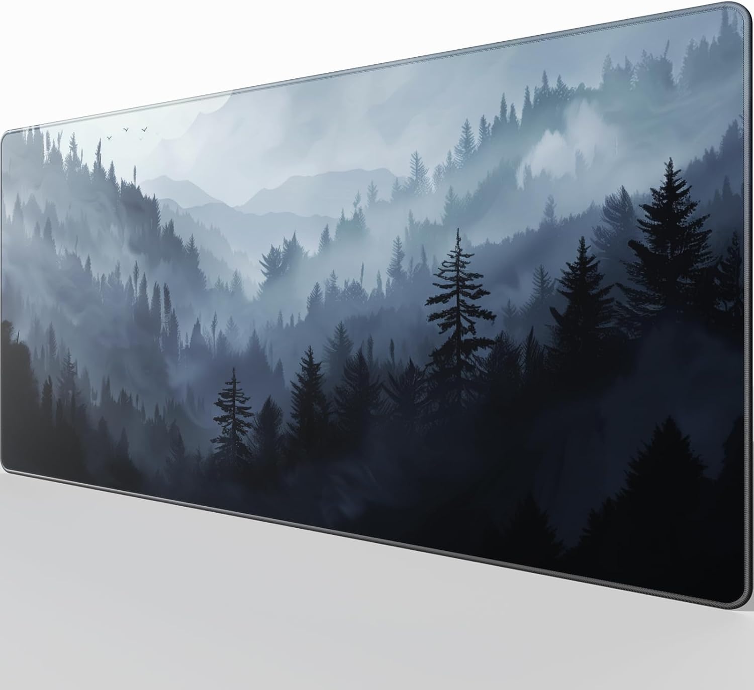 image:imageKTRIO Large Gaming Mouse Pad Desk Mat for Gamer 315 x 157 Black XXL Extended Size Design Superior MicroWeave Cloth NonSlip Rubber Base Durable Stitched Edges WaterResistant CoatingCloud Forest