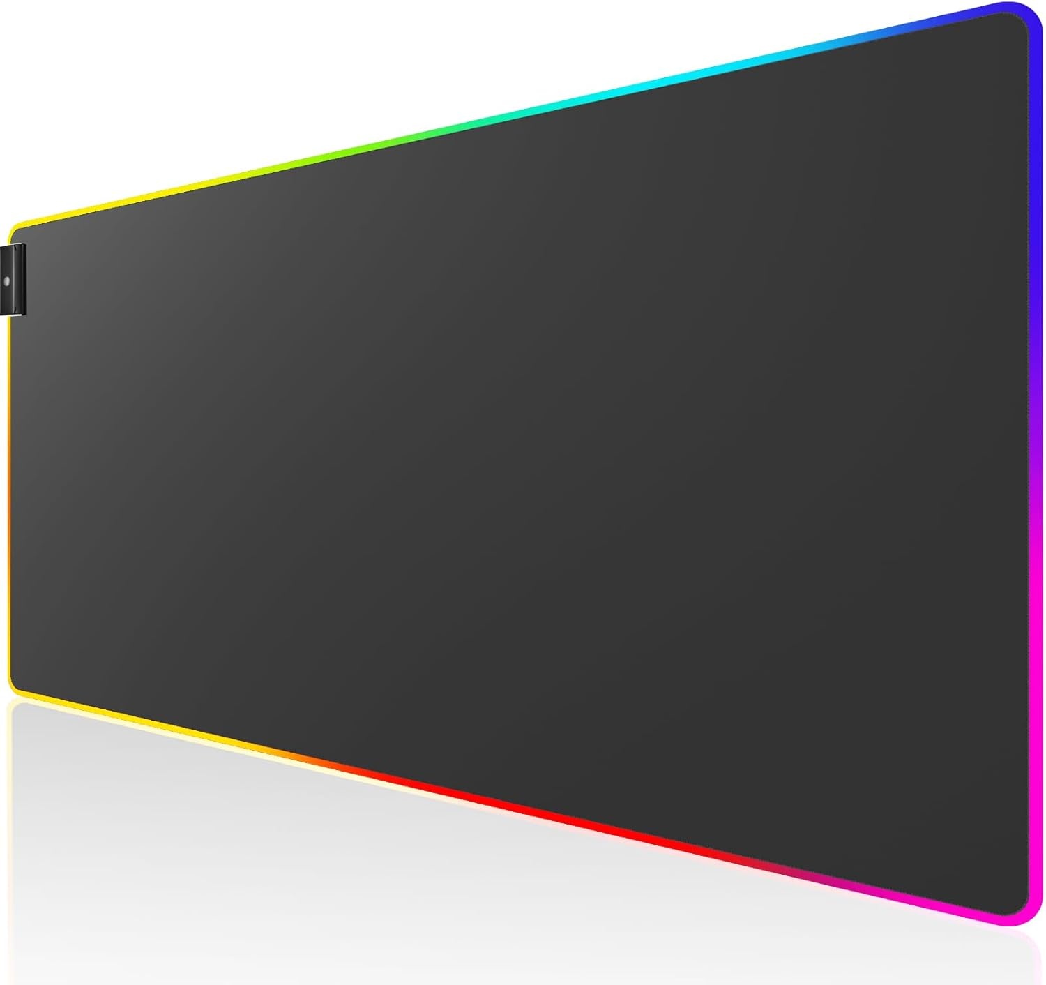image:imageKTRIO Large Gaming Mouse Pad Desk Mat for Gamer 315 x 157 Black XXL Extended Size Design Superior MicroWeave Cloth NonSlip Rubber Base Durable Stitched Edges WaterResistant CoatingRGB Black