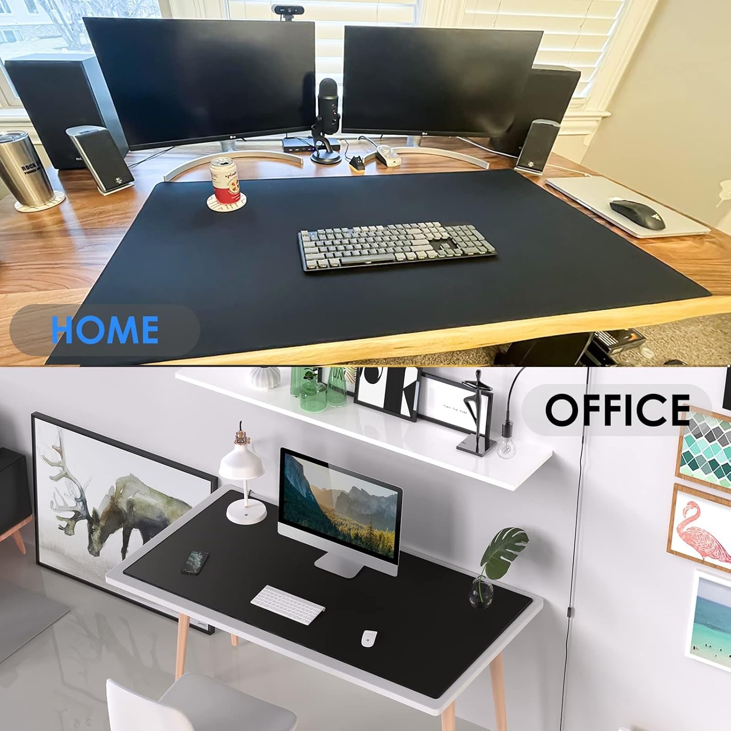 image:imageKTRIO Large Gaming Mouse Pad Desk Mat for Gamer 315 x 157 Black XXL Extended Size Design Superior MicroWeave Cloth NonSlip Rubber Base Durable Stitched Edges WaterResistant CoatingBlack Stealth
