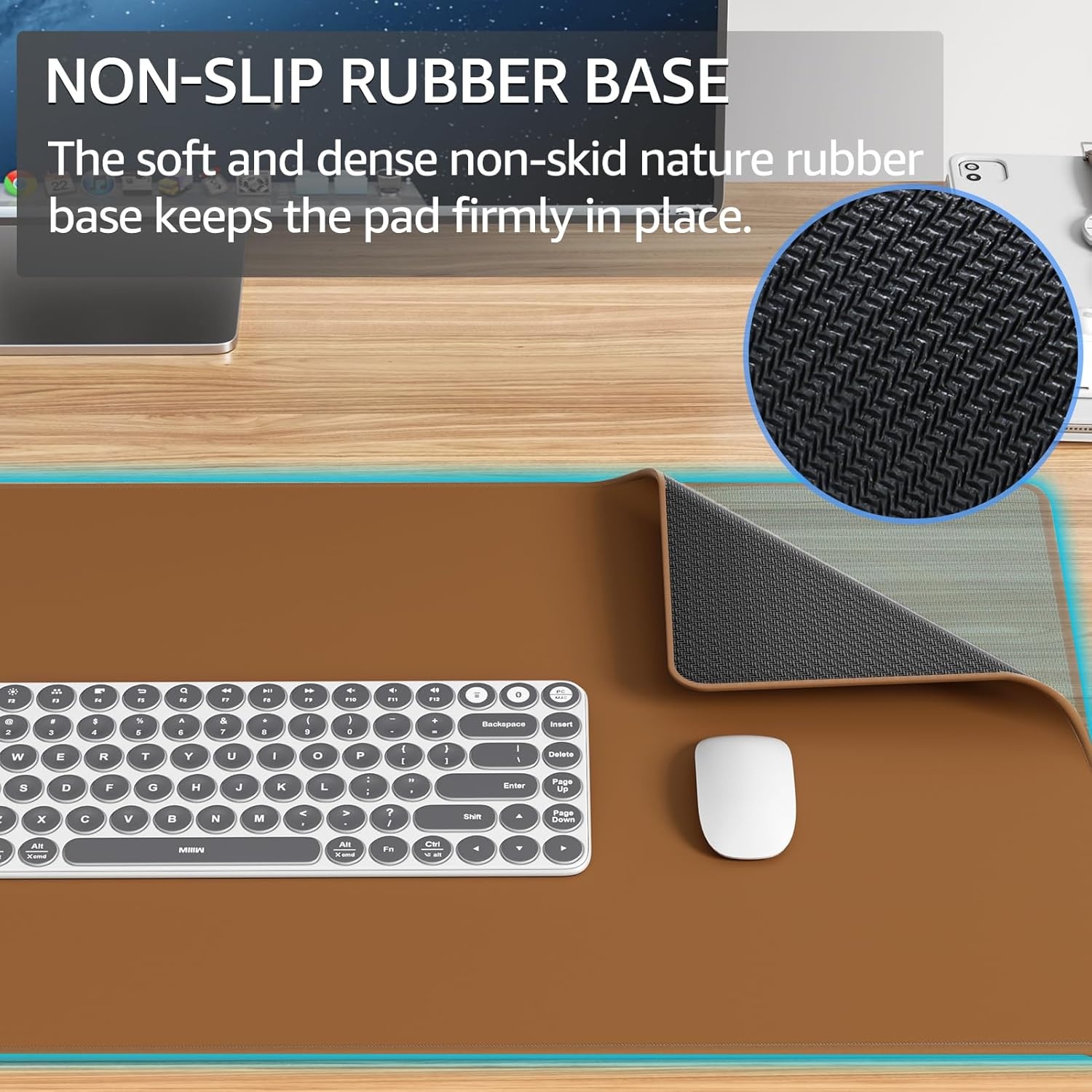 image:imageKTRIO Large Gaming Mouse Pad Desk Mat for Gamer 315 x 157 Black XXL Extended Size Design Superior MicroWeave Cloth NonSlip Rubber Base Durable Stitched Edges WaterResistant CoatingCoffee Brown