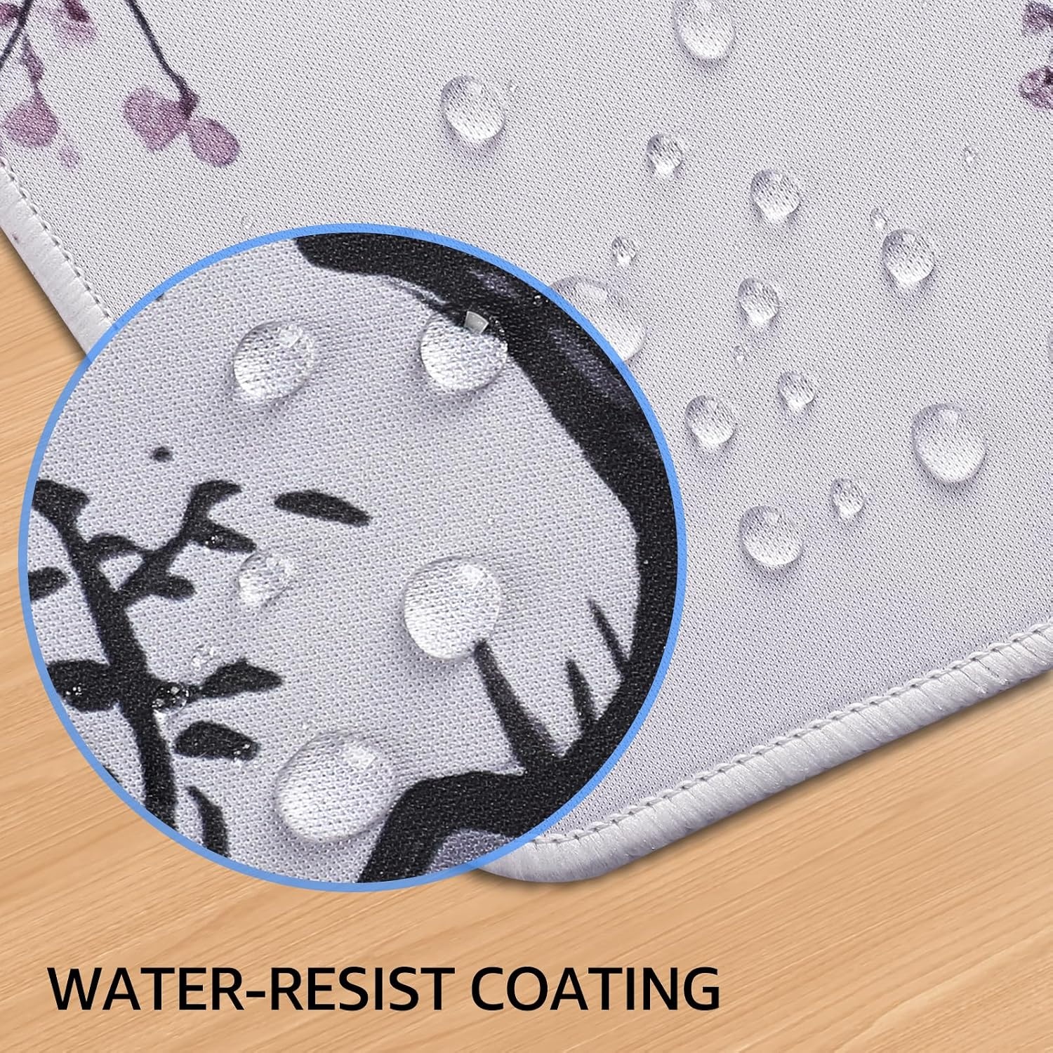 image:imageKTRIO Large Gaming Mouse Pad Desk Mat for Gamer 315 x 157 Black XXL Extended Size Design Superior MicroWeave Cloth NonSlip Rubber Base Durable Stitched Edges WaterResistant CoatingZen Sakura