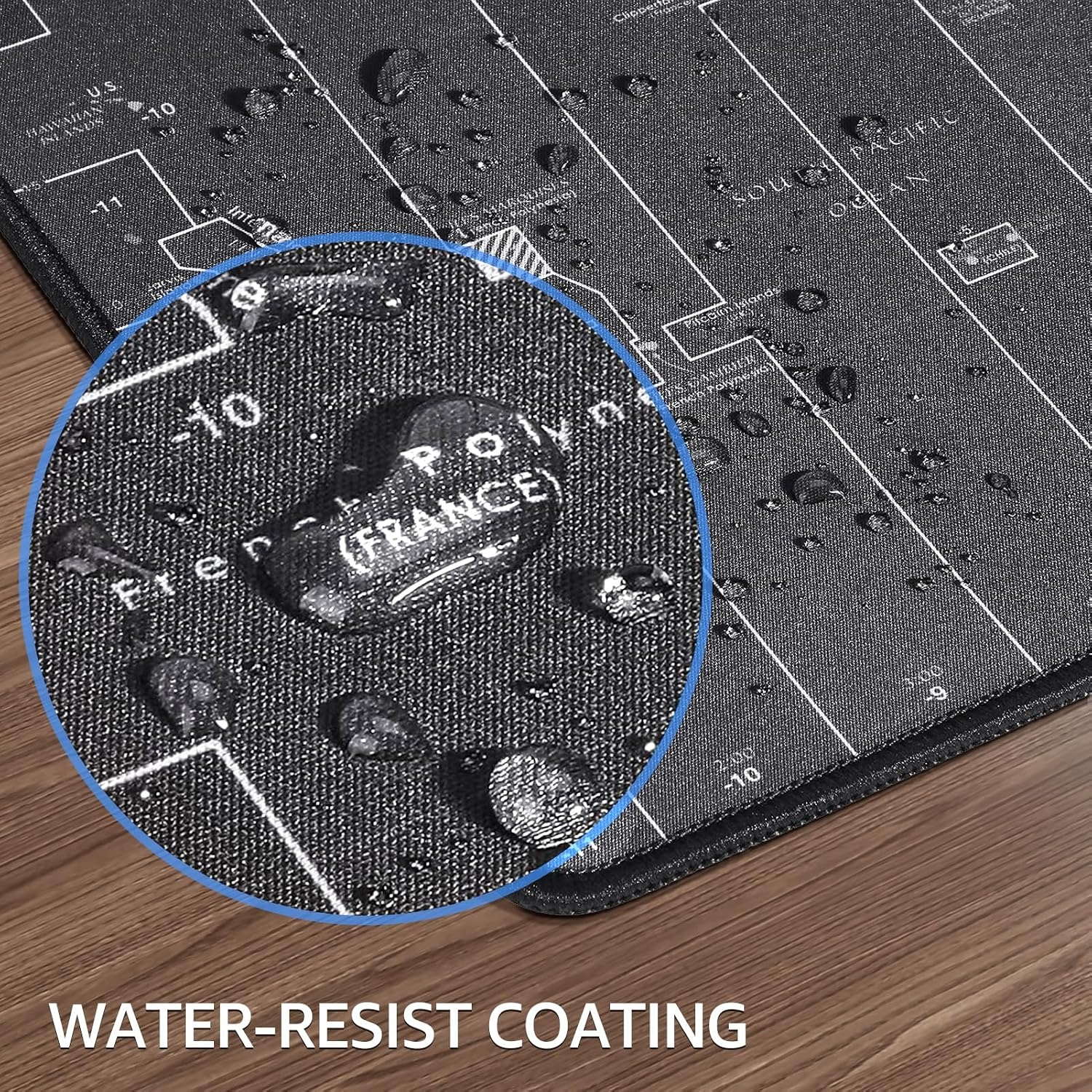 image:imageKTRIO Large Gaming Mouse Pad Desk Mat for Gamer 315 x 157 Black XXL Extended Size Design Superior MicroWeave Cloth NonSlip Rubber Base Durable Stitched Edges WaterResistant CoatingWorld Map