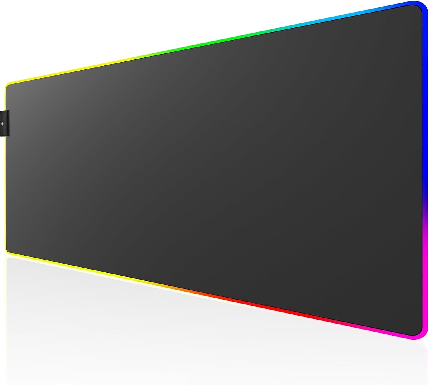 image:imageKTRIO Large Gaming Mouse Pad Desk Mat for Gamer 315 x 157 Black XXL Extended Size Design Superior MicroWeave Cloth NonSlip Rubber Base Durable Stitched Edges WaterResistant CoatingRGB Black