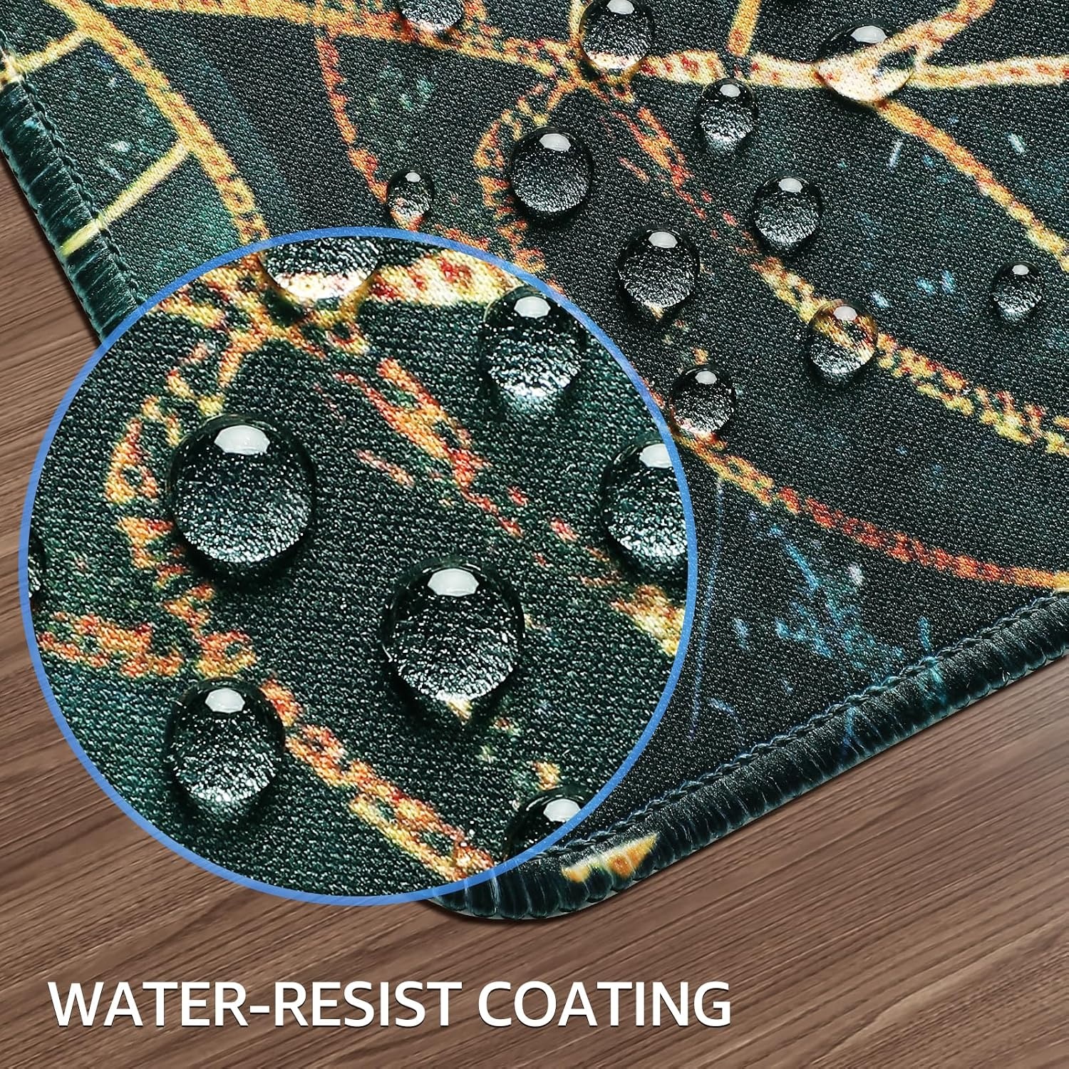 image:imageKTRIO Large Gaming Mouse Pad Desk Mat for Gamer 315 x 157 Black XXL Extended Size Design Superior MicroWeave Cloth NonSlip Rubber Base Durable Stitched Edges WaterResistant CoatingGreen Leaves