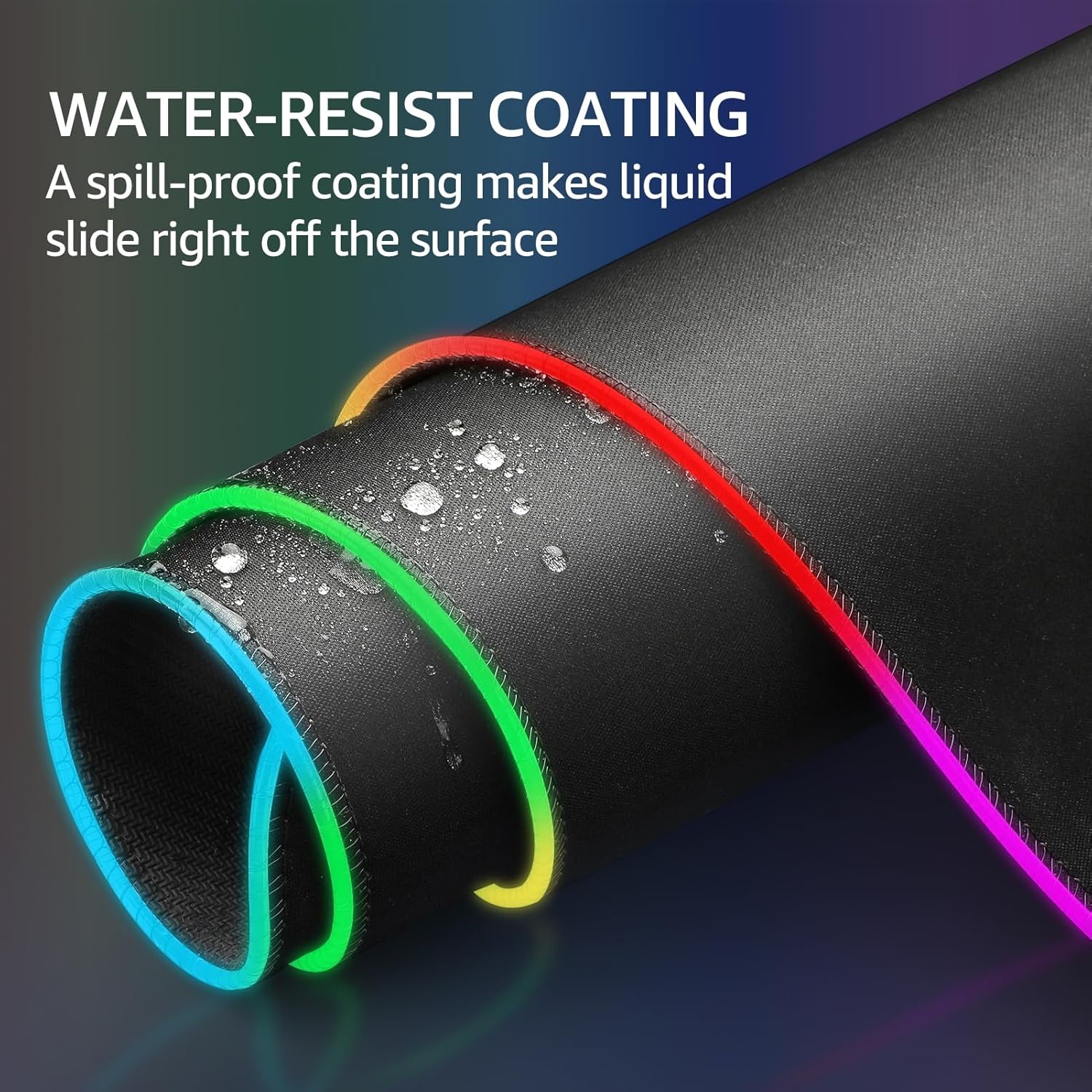 image:imageKTRIO Large Gaming Mouse Pad Desk Mat for Gamer 315 x 157 Black XXL Extended Size Design Superior MicroWeave Cloth NonSlip Rubber Base Durable Stitched Edges WaterResistant CoatingRGB Black