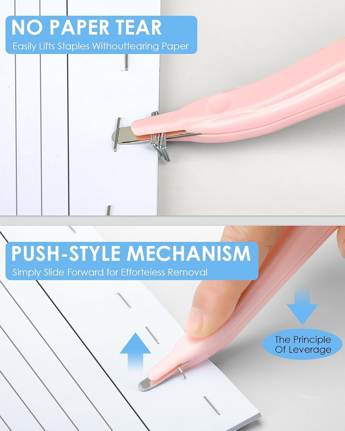image:imageKTRIO Magnetic Staple Remover Tool 4 Pack Professional Stapler Removers Flat Staple Puller Stick for Classroom Office Home 4 Pastel Colors