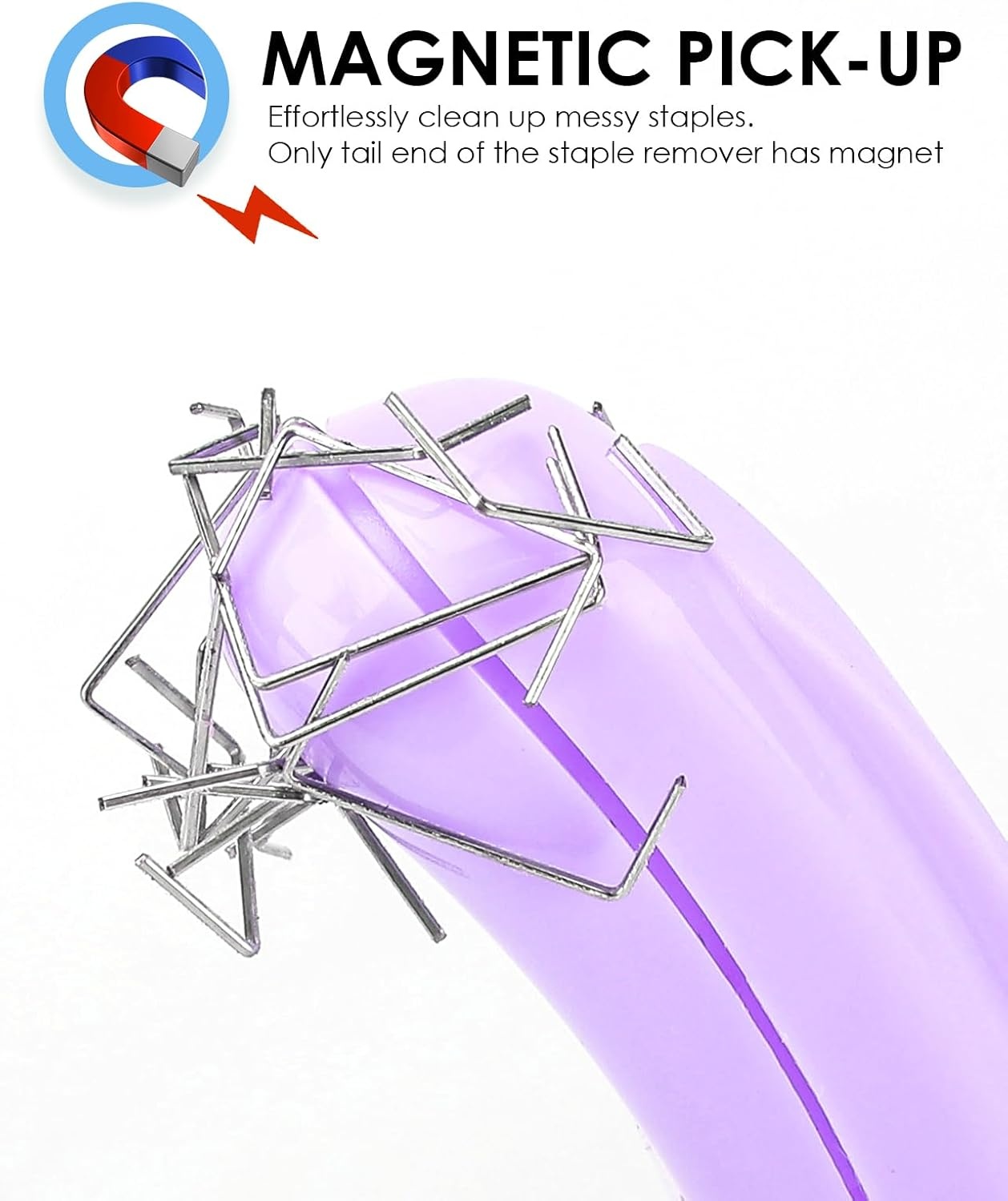 image:imageKTRIO Magnetic Staple Remover Tool 4 Pack Professional Stapler Removers Flat Staple Puller Stick for Classroom Office Home 4 Pastel Colors