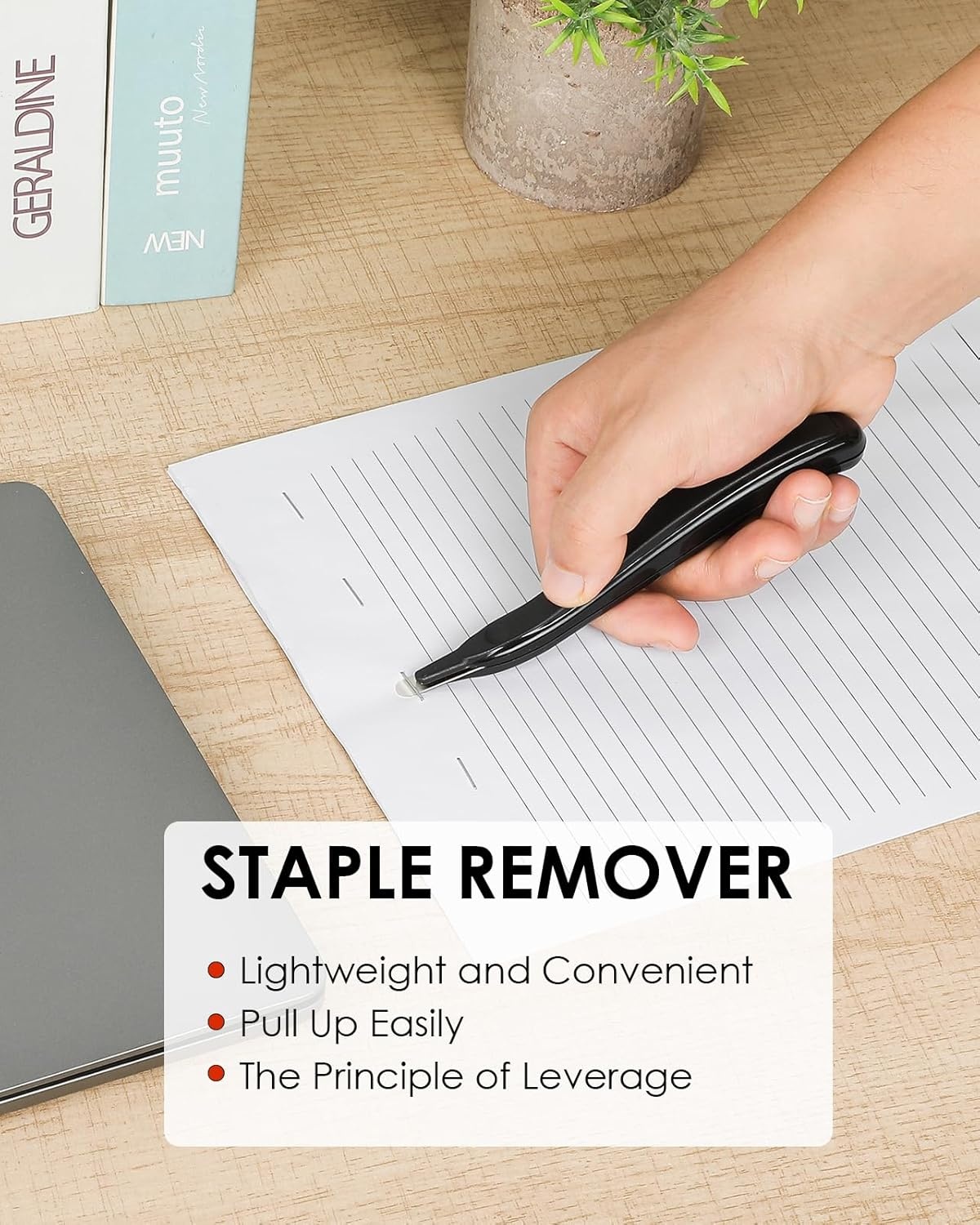 image:imageKTRIO Magnetic Staple Remover Tool 6 Pack Classic Black Professional Stapler Removers Flat Staple Puller Stick for School Office HomeBlack