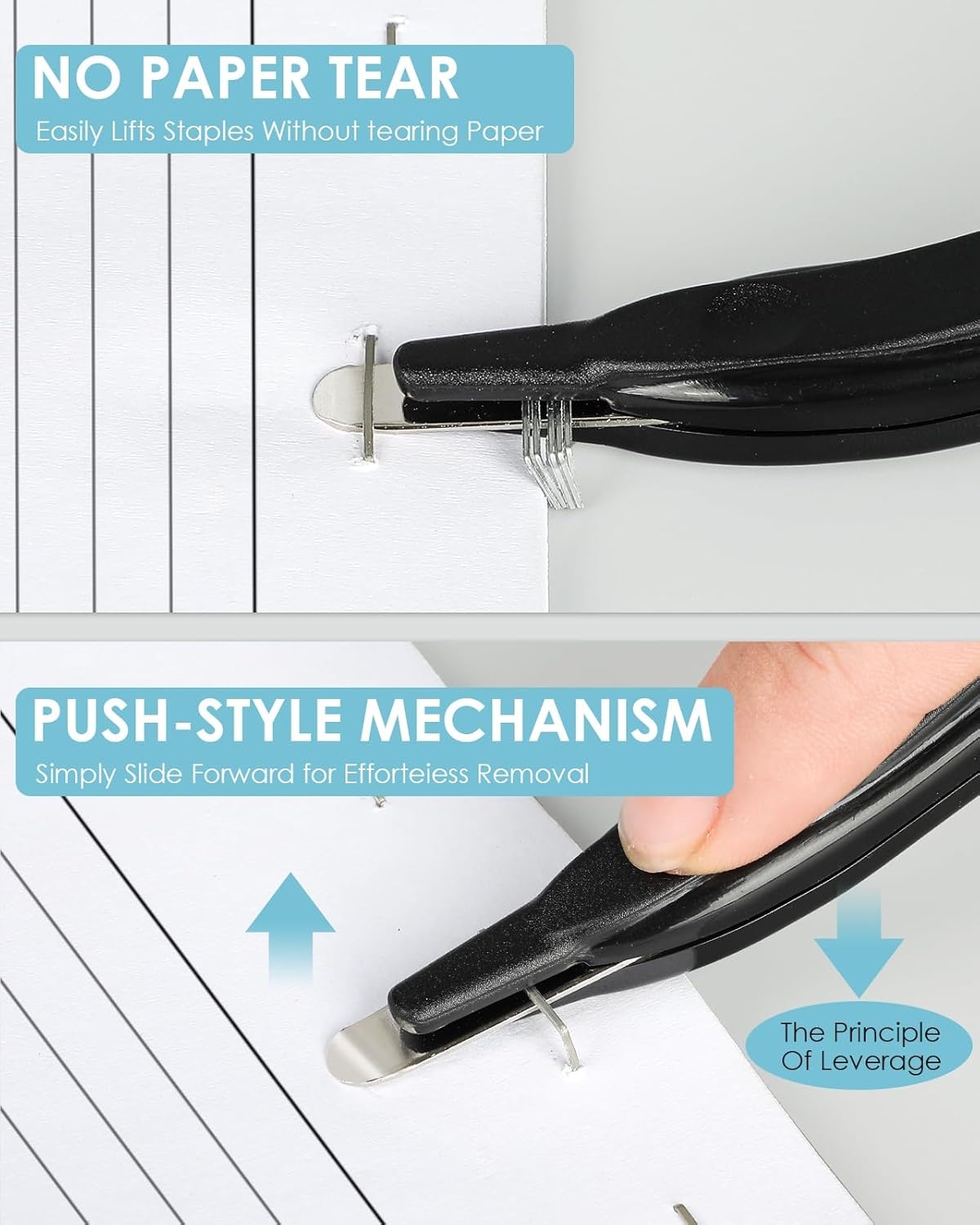 image:imageKTRIO Magnetic Staple Remover Tool 6 Pack Classic Black Professional Stapler Removers Flat Staple Puller Stick for School Office HomeBlack