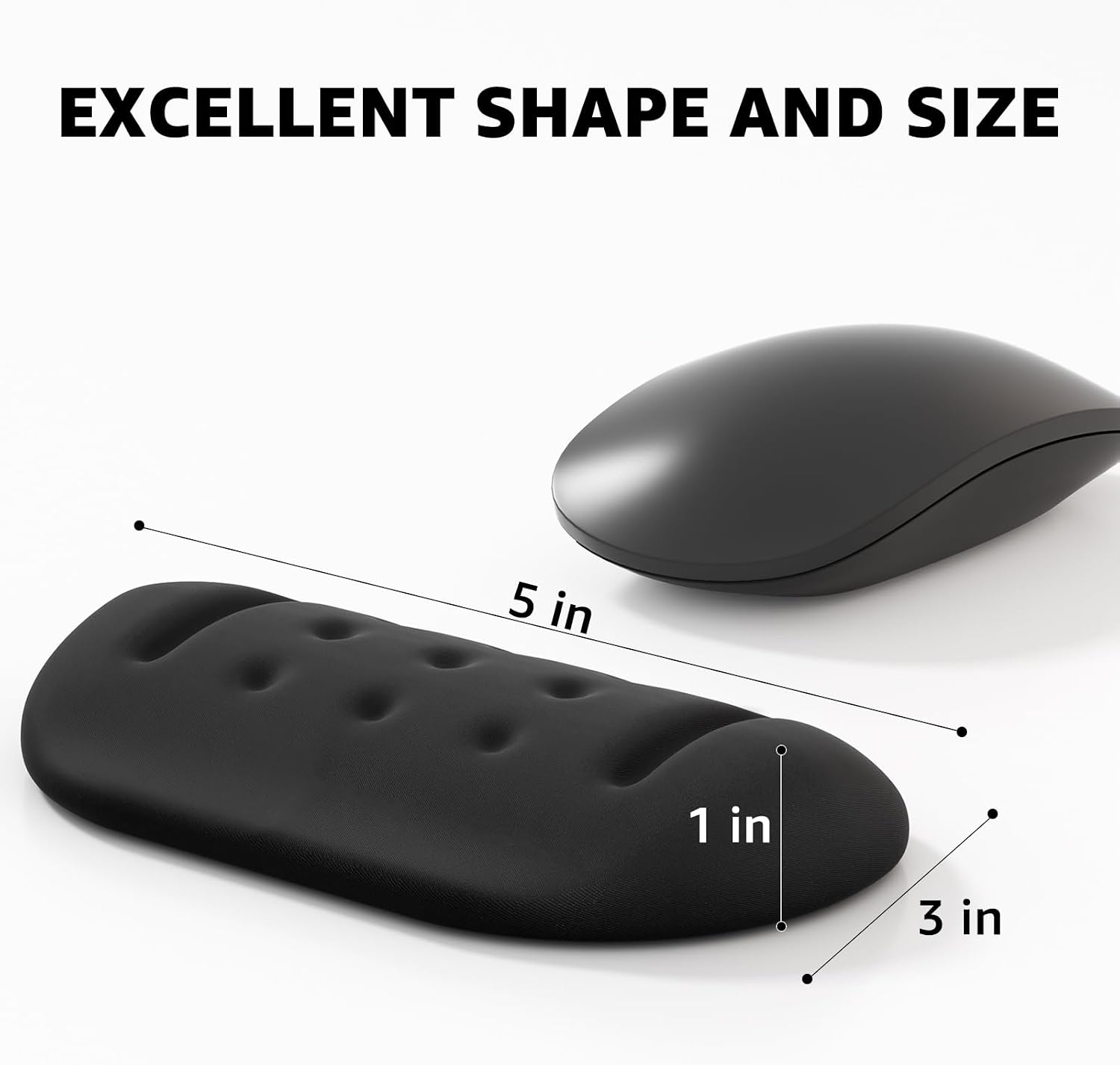 image:imageKTRIO Massage Holes Wrist Rest for Mouse Slow Rebound Memory Foam Wrist Rest Support for Easy Typing amp Pain Relief for Computer Office amp Home Black