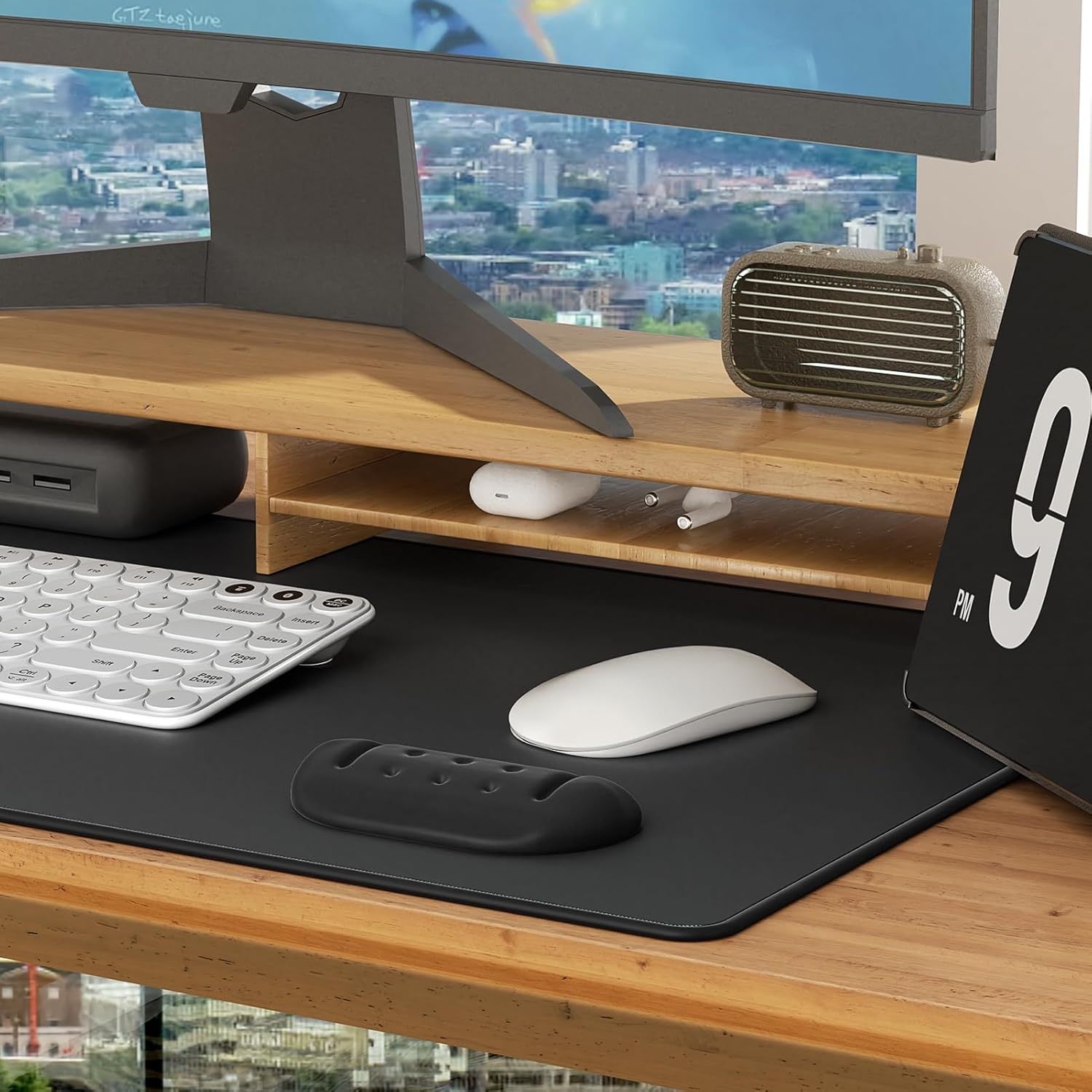 image:imageKTRIO Massage Holes Wrist Rest for Mouse Slow Rebound Memory Foam Wrist Rest Support for Easy Typing amp Pain Relief for Computer Office amp Home Black