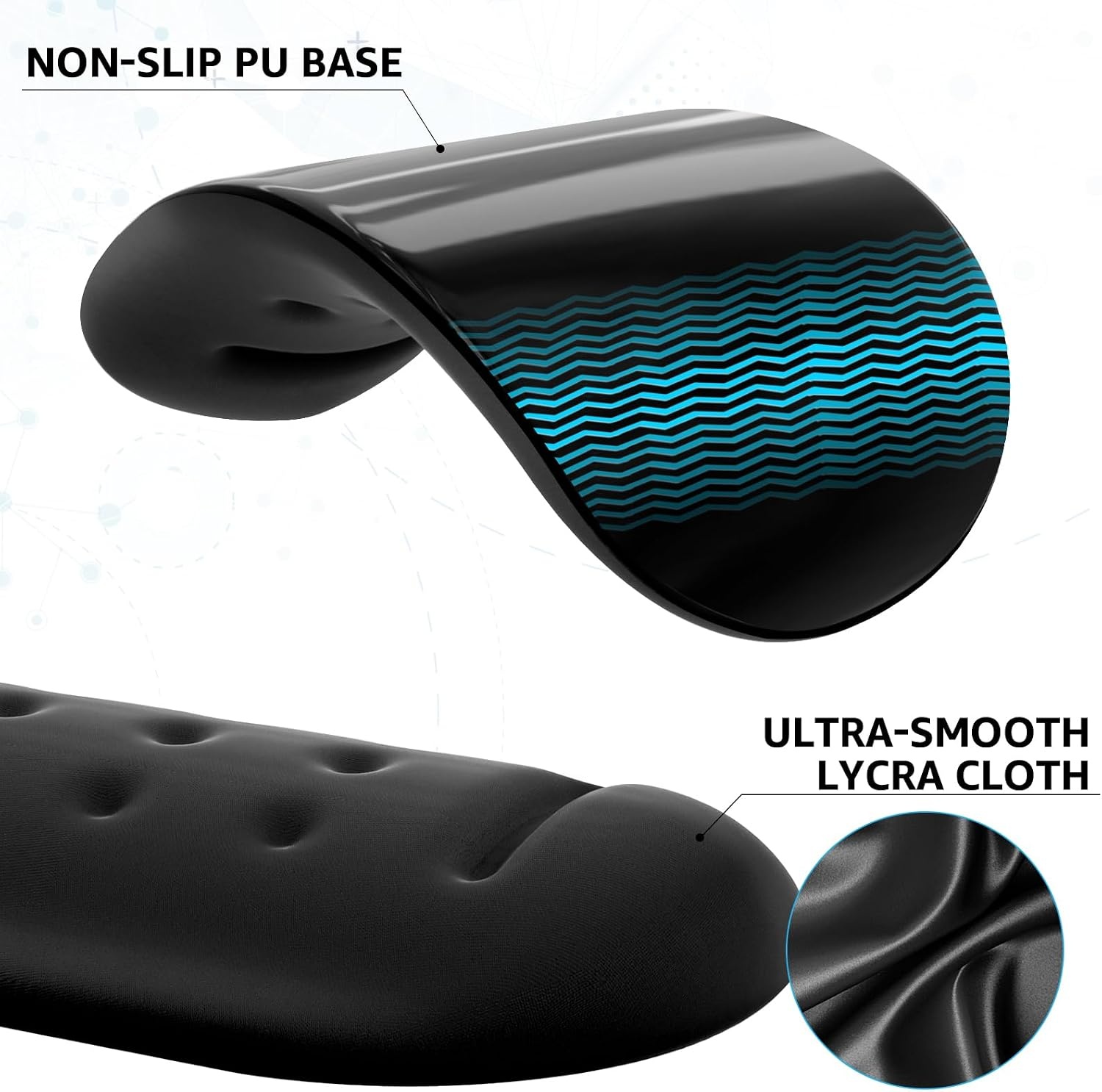 image:imageKTRIO Massage Holes Wrist Rest for Mouse Slow Rebound Memory Foam Wrist Rest Support for Easy Typing amp Pain Relief for Computer Office amp Home Black