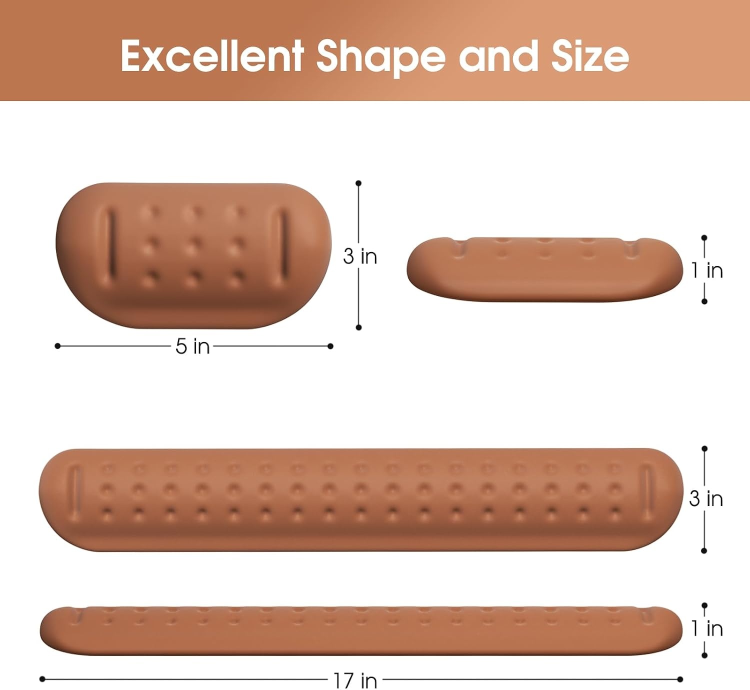 image:imageKTRIO Memory Foam Keyboard Wrist Rest Set Ergonomic Keyboard Mouse Wrist Support for Typing Pain Relief Stain Resistant 2 Pcs Pad Brown