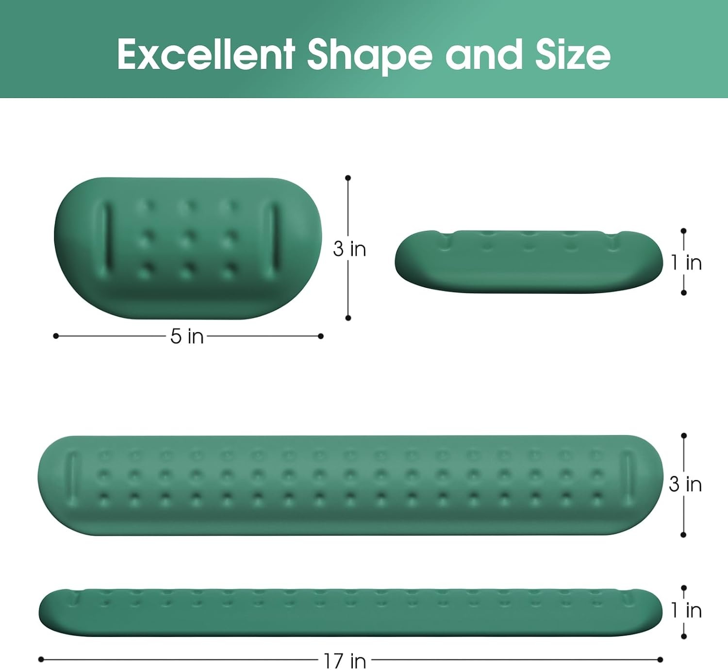 image:imageKTRIO Memory Foam Keyboard Wrist Rest Set Ergonomic Keyboard Mouse Wrist Support for Typing Pain Relief Stain Resistant 2 Pcs Pad Forest Green