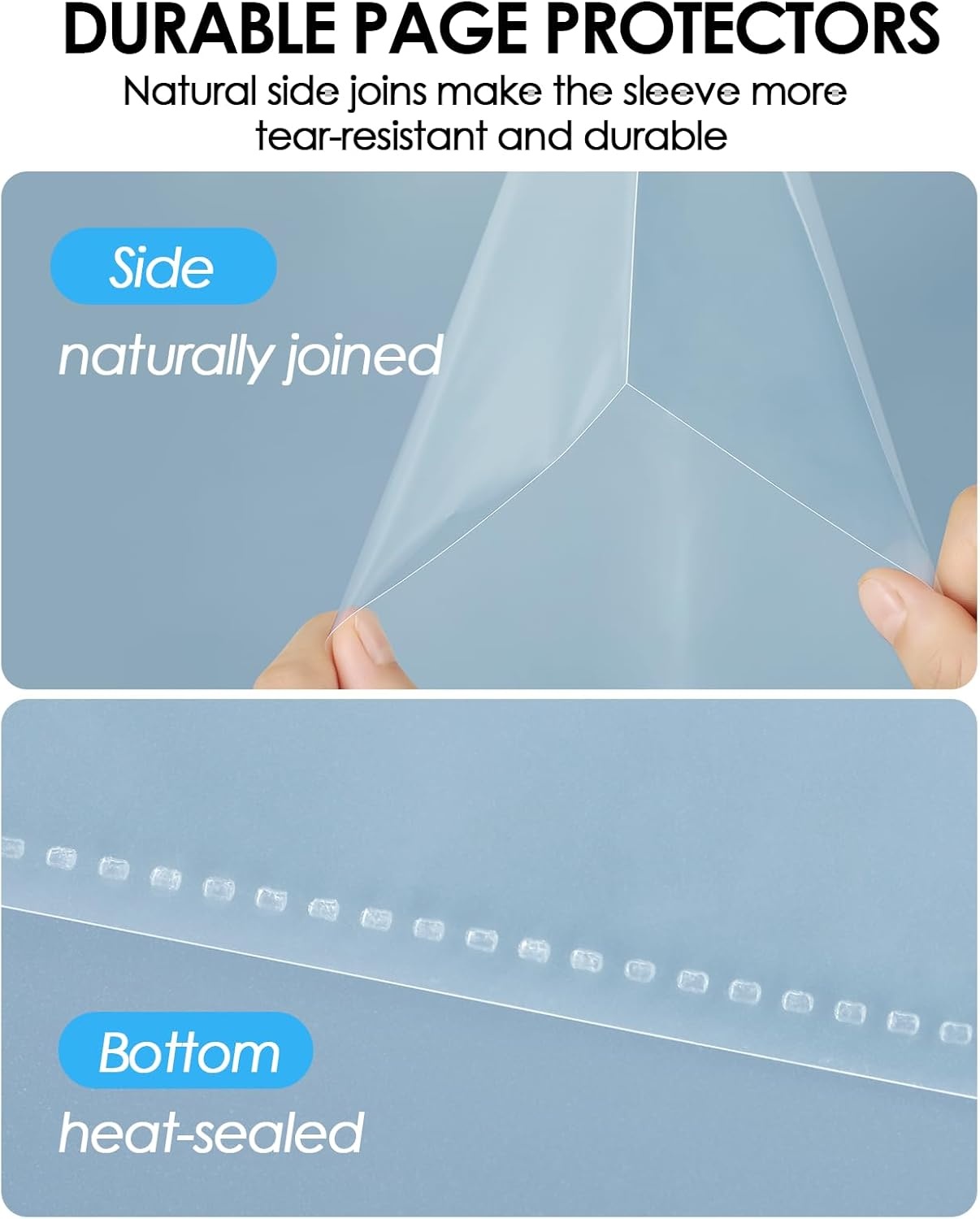 image:imageKTRIO No Holes Sheet Protectors 85 x 11 50 Pack Heavy Duty Paper Sleeves NonPunched Page Protectors AcidFree Extra Thick Plastic Sleeves Letter Size Top Loading for Documents and Filing50