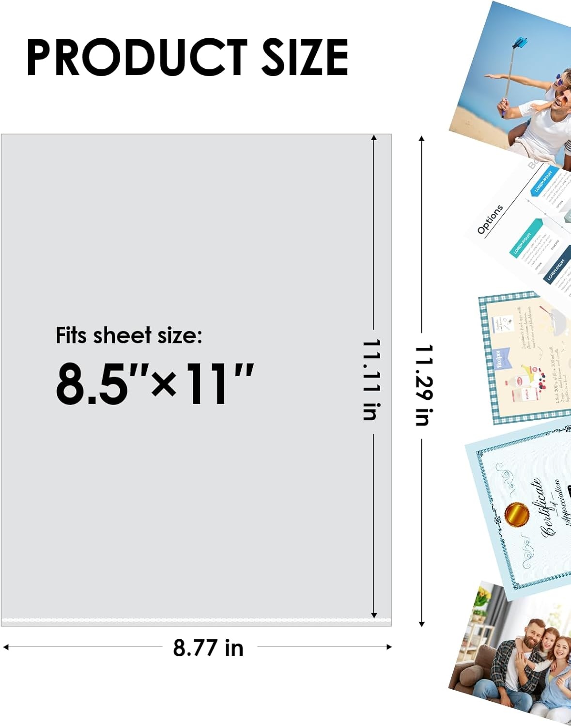 image:imageKTRIO No Holes Sheet Protectors 85 x 11 50 Pack Heavy Duty Paper Sleeves NonPunched Page Protectors AcidFree Extra Thick Plastic Sleeves Letter Size Top Loading for Documents and Filing100