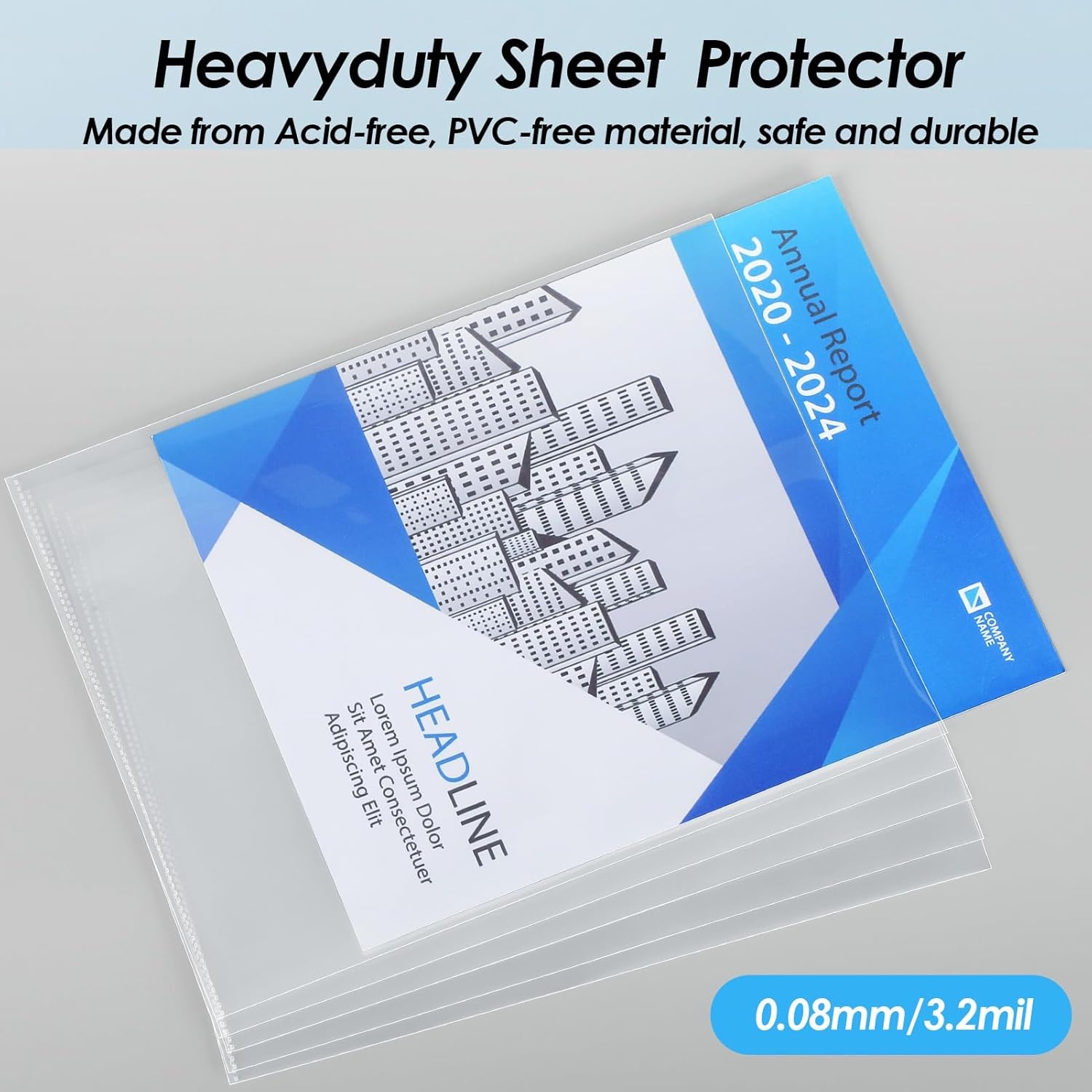 image:imageKTRIO No Holes Sheet Protectors 85 x 11 50 Pack Heavy Duty Paper Sleeves NonPunched Page Protectors AcidFree Extra Thick Plastic Sleeves Letter Size Top Loading for Documents and Filing50