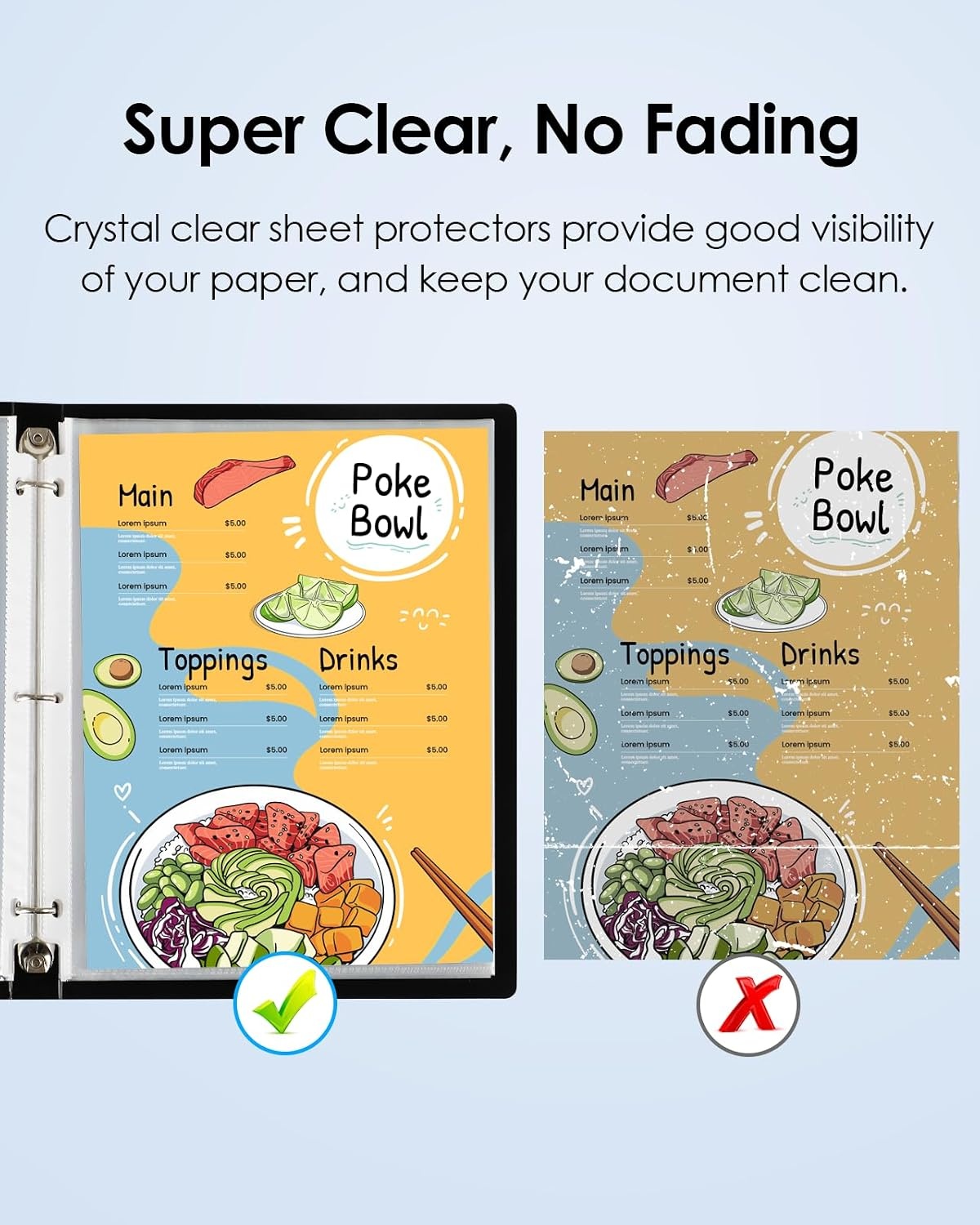 image:imageKTRIO Non Glare Sheet Protectors for 3 Ring Binder 100 Pack 85 x 11 inch Reduce Glare Clear Page Protectors Letter Size Plastic Paper Sleeves AcidFree Top Loading Business Office School Supplies600 Pack