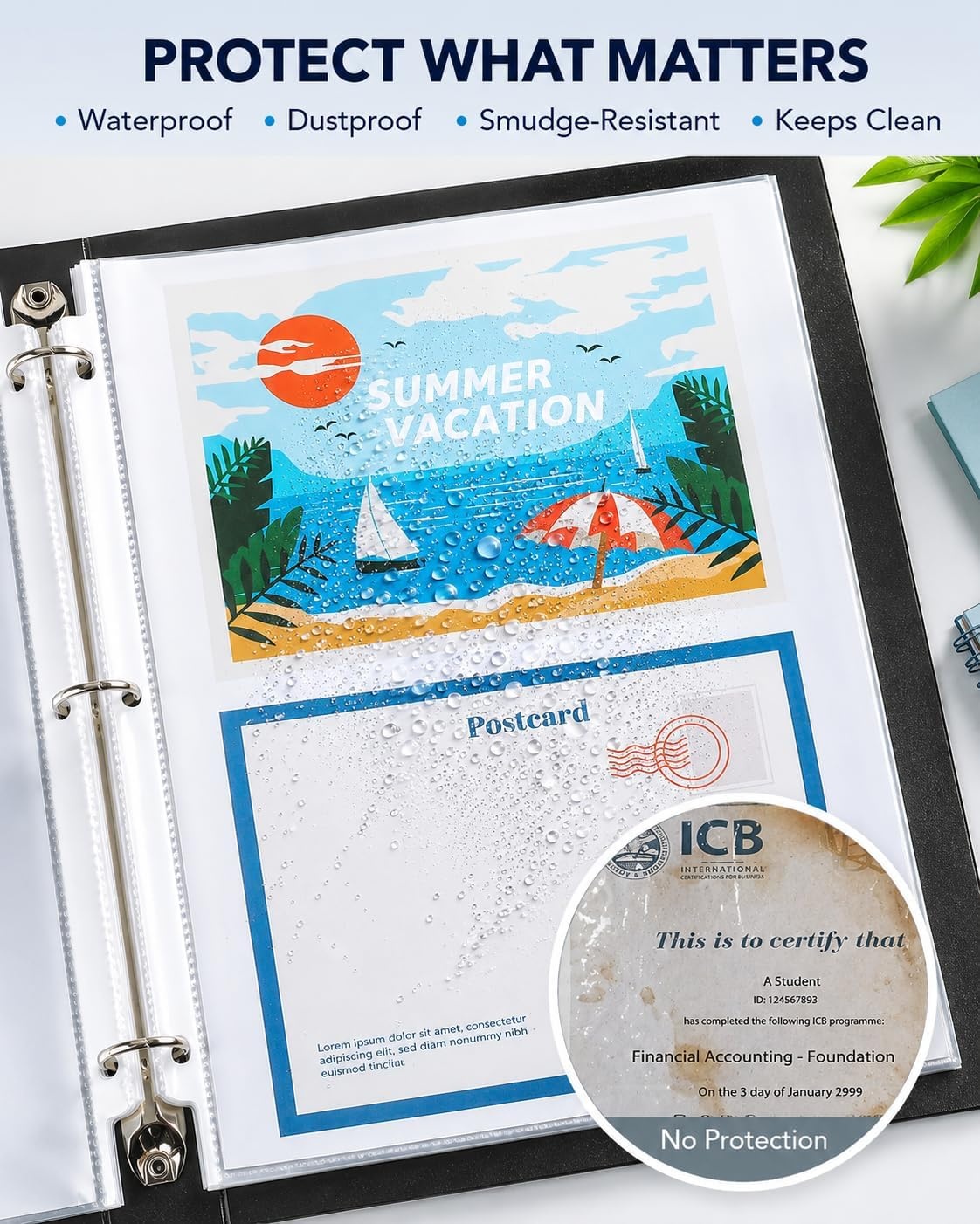 image:imageKTRIO Non Glare Sheet Protectors for 3 Ring Binder 100 Pack 85 x 11 inch Reduce Glare Clear Page Protectors Letter Size Plastic Paper Sleeves AcidFree Top Loading Business Office School Supplies1200 Pack