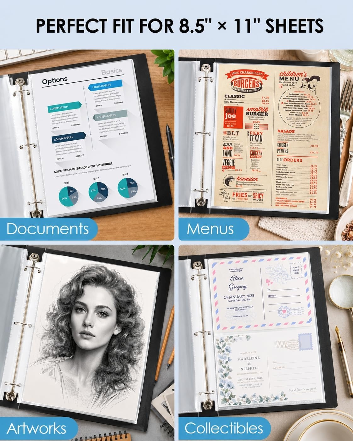 image:imageKTRIO Non Glare Sheet Protectors for 3 Ring Binder 100 Pack 85 x 11 inch Reduce Glare Clear Page Protectors Letter Size Plastic Paper Sleeves AcidFree Top Loading Business Office School Supplies800 Pack