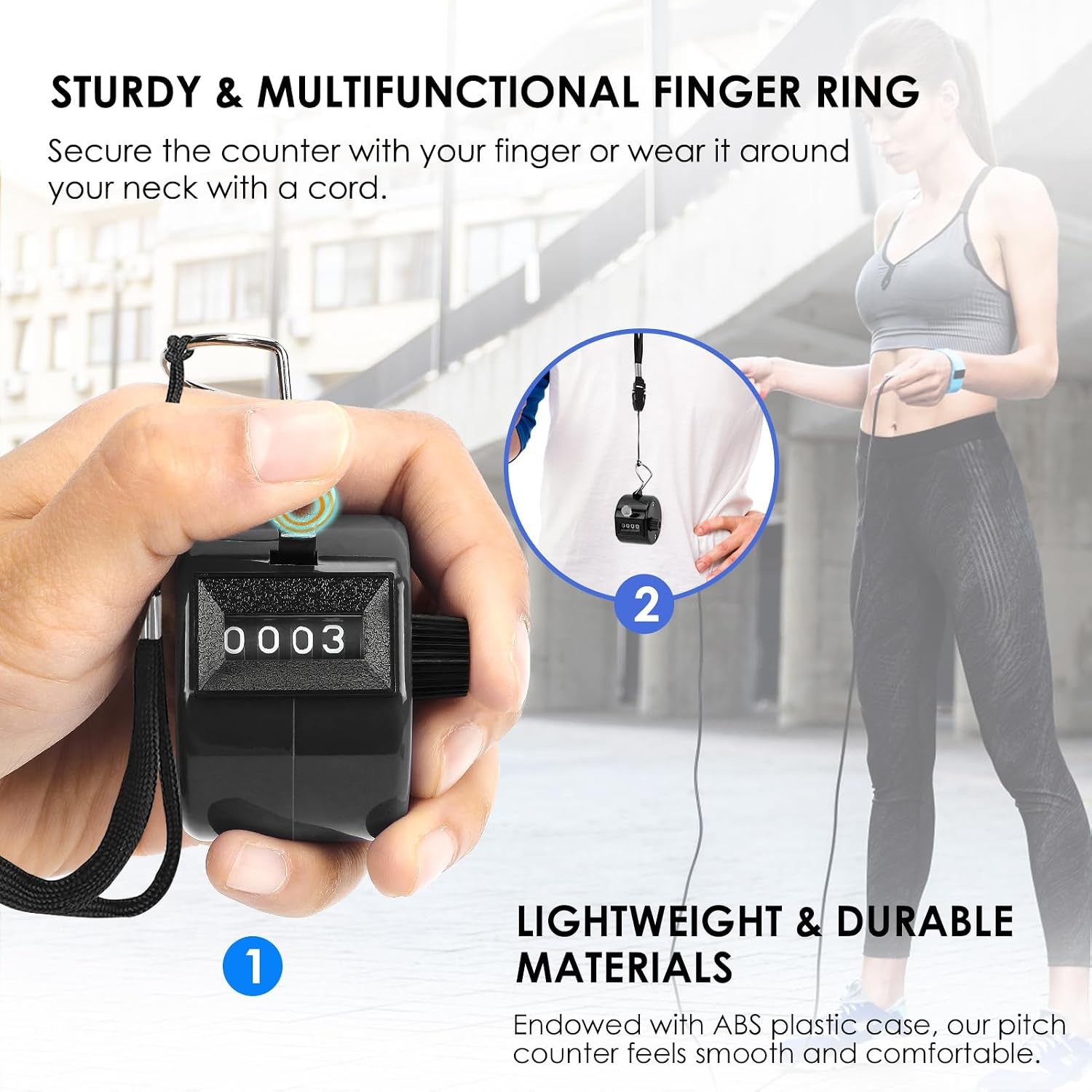 image:imageKTRIO Pack of 2 Colors Handheld Tally Counter 4Digit Number Clicker Counter Hand Mechanical Pitch Counters for Coaching Knitting People Lap Fishing Golf Toddler amp Fidget