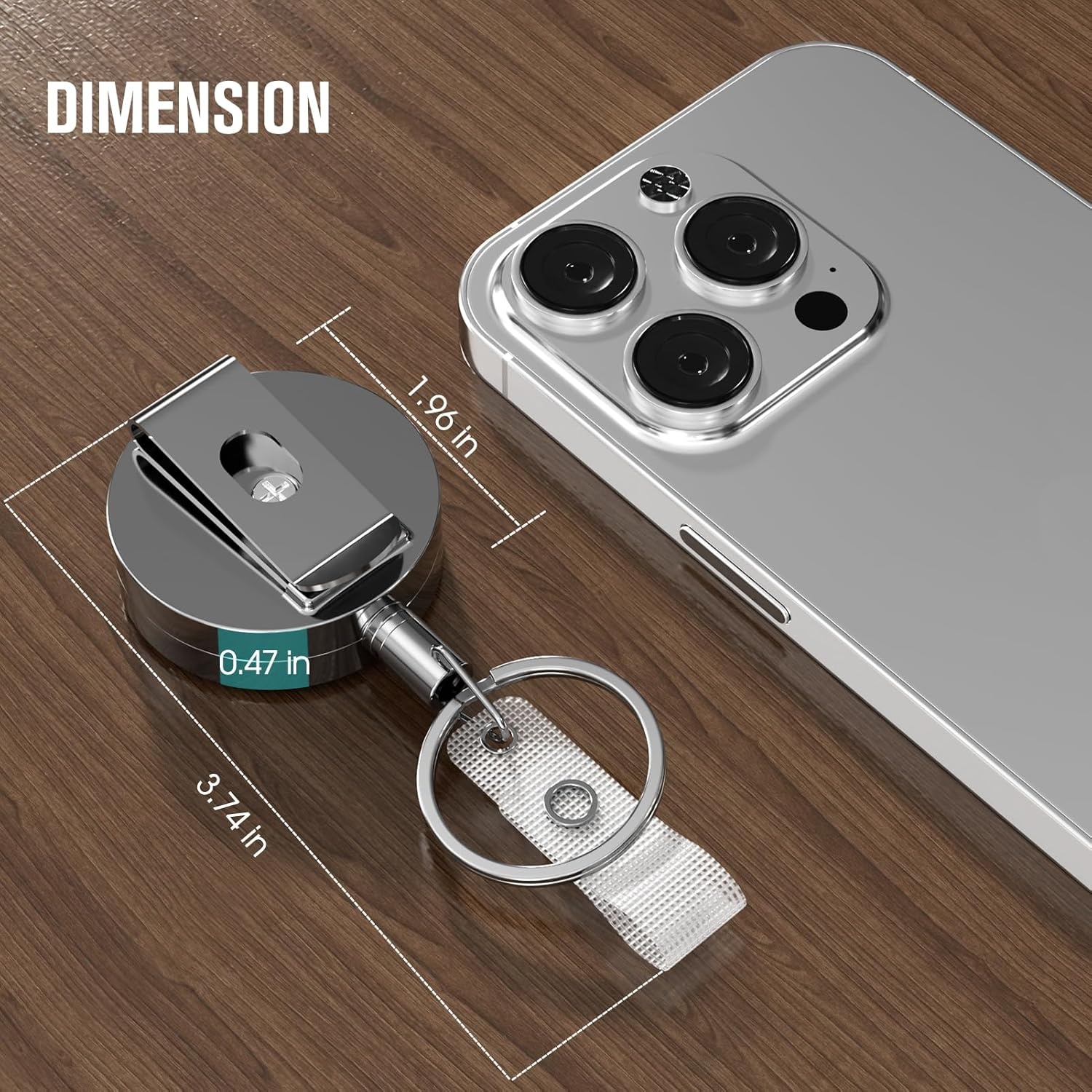 image:imageKTRIO Retractable Badge Reel with Metal Clip Small 2 Pack Strong Metal Build for LongTerm Use Smooth Retractable Cord for Easy Access Secure Clip for Daily WearBlack