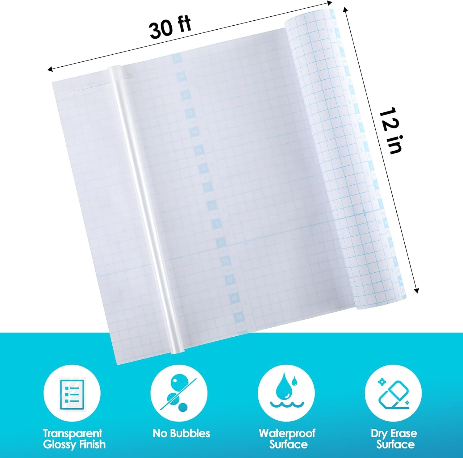 image:imageKTRIO Self Adhesive Laminating Roll 12 x 50FT Self Laminating Sheets Transparent Self Sealing Laminating Film for Stickers Clear Vinyl Laminate for Crafts No Heat No Laminator Machine Needed12 in x 30 ft