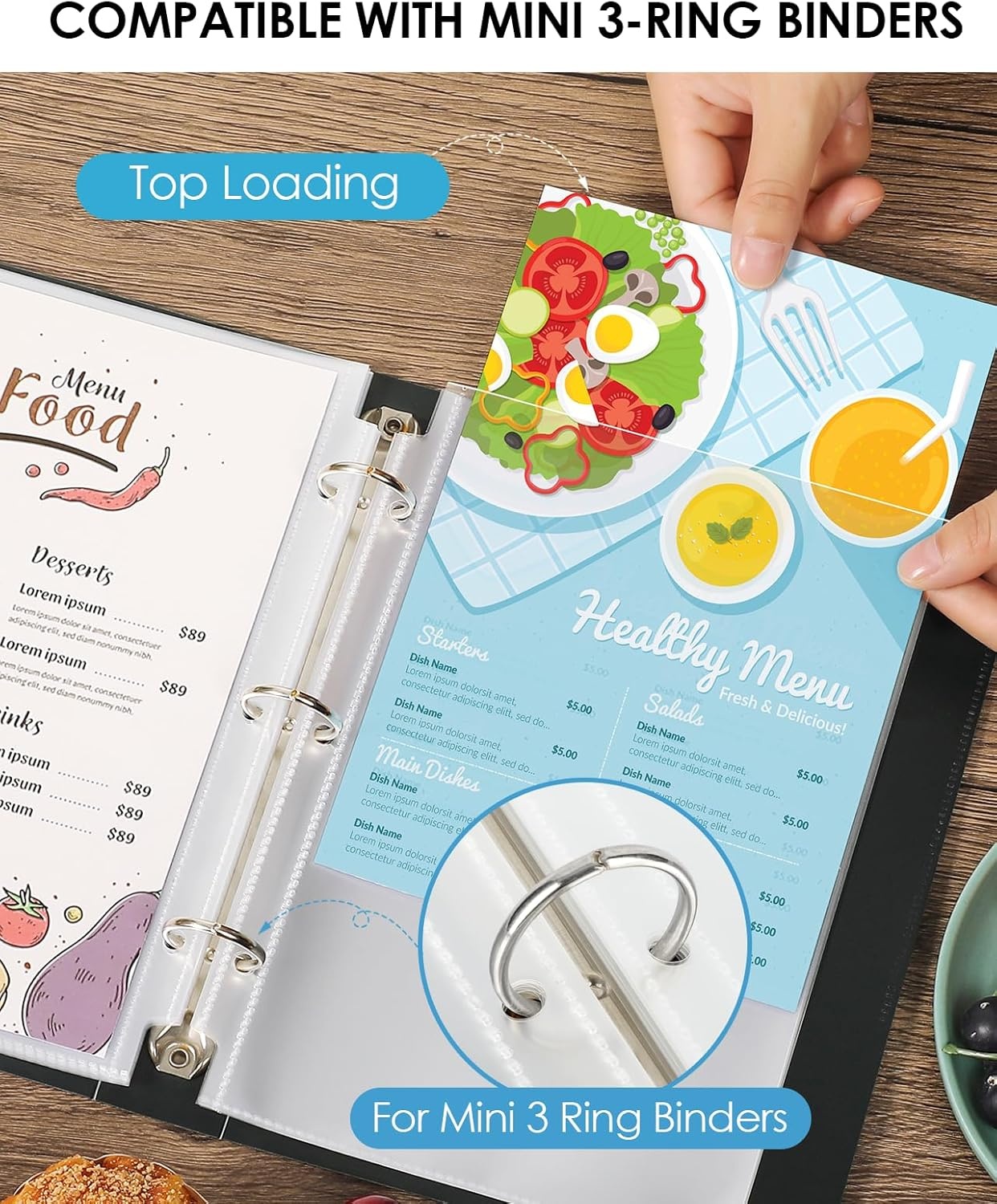 image:imageKTRIO Sheet Protectors 55 x 85 for Mini Binder 60 Pack Heavyweight Clear Half Letter Page Protectors HeavyDuty AcidFree Paper Sleeves 3Hole Punched Top Loading for Office School Home200
