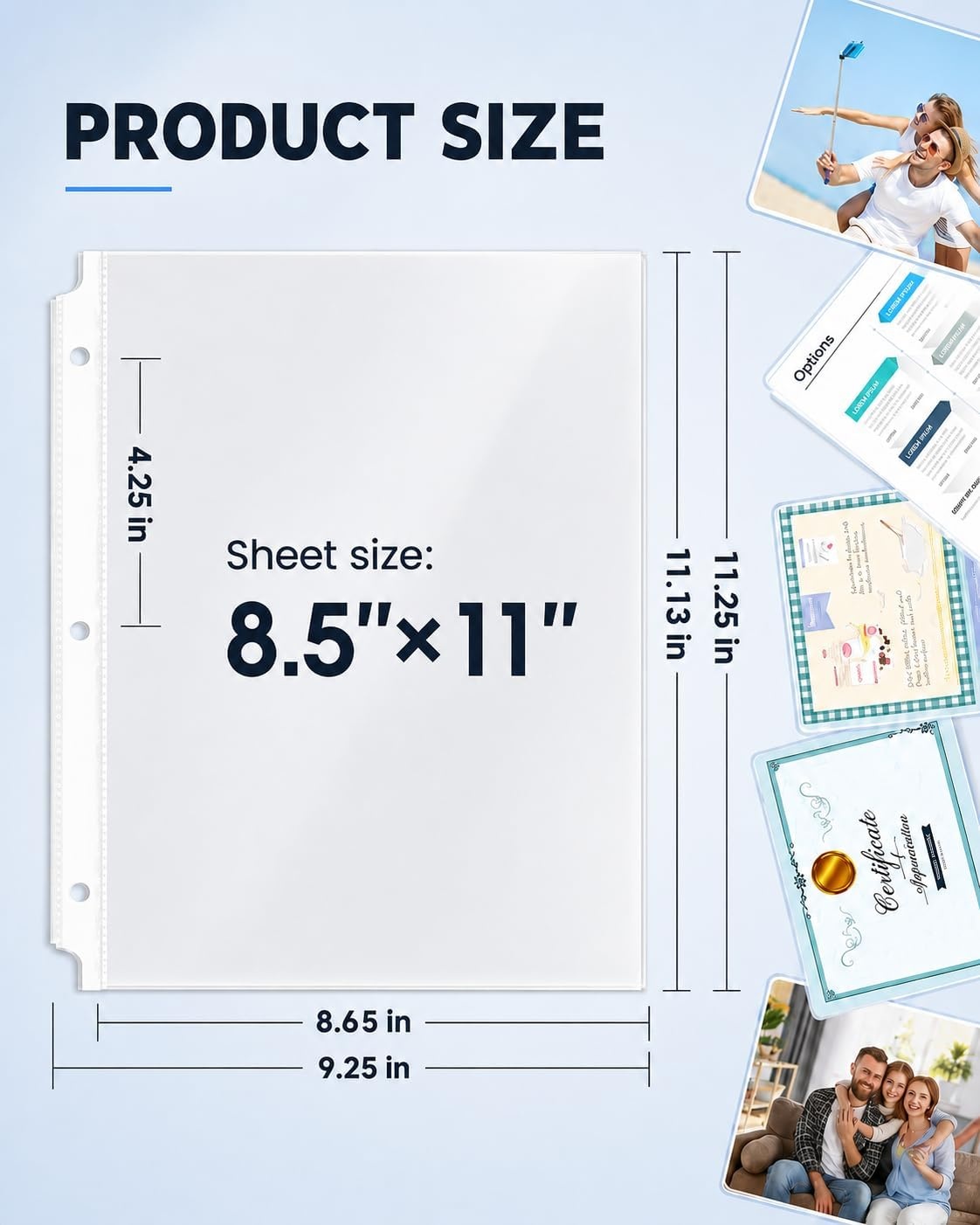 image:imageKTRIO Sheet Protectors for 3 Ring Binder 600 Pack Plastic Sleeves 85 x 11 Clear Page Protectors AcidFree Plastic Fits Letter Size Paper Documents Top Loading Business Office School Supplies800 Pack