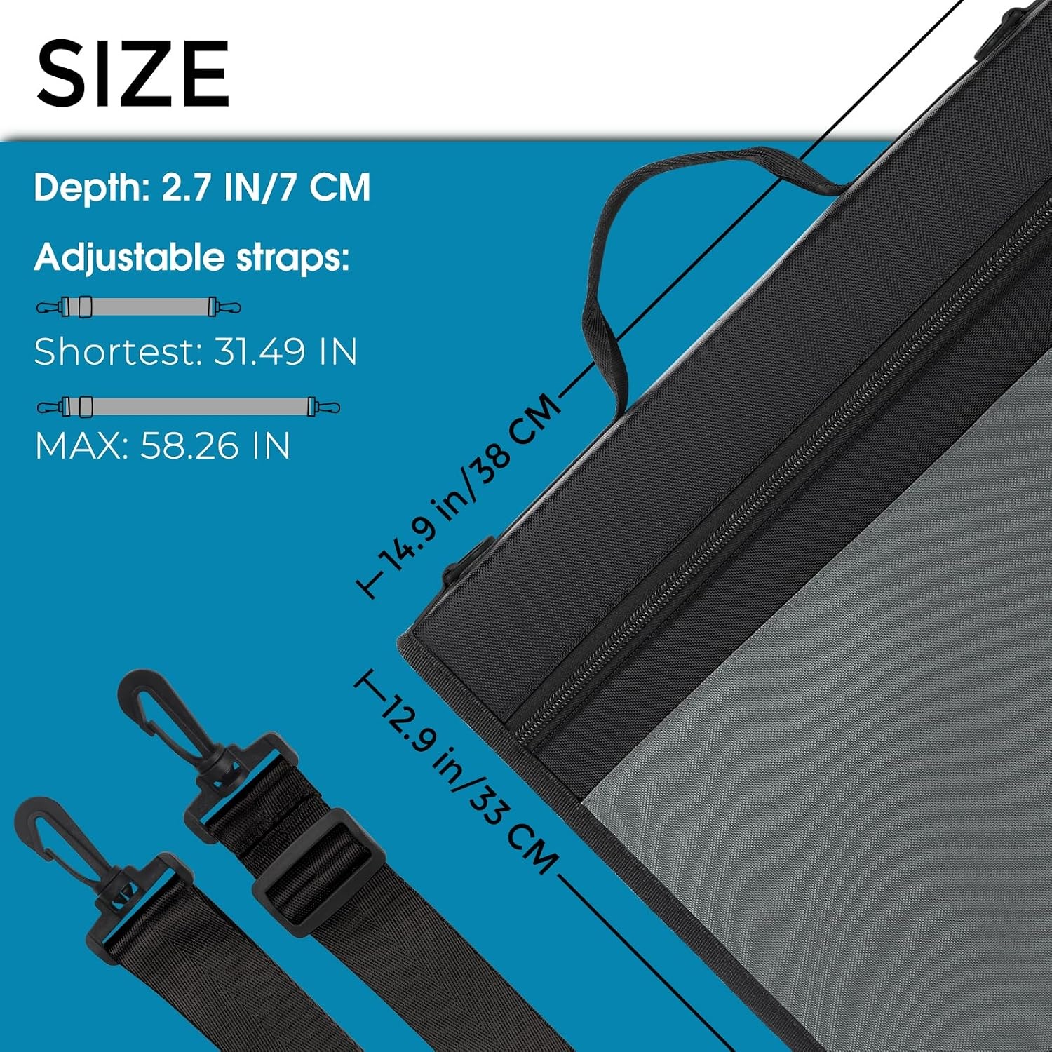 image:imageKTRIO Zipper BinderZipper File Organizer 3 Ring with Handle and Shoulder Strap 300 Sheet Capacity 12 Tabs Binder with Zipper MultiPocket Organizer for School StudentsBlack and Grey