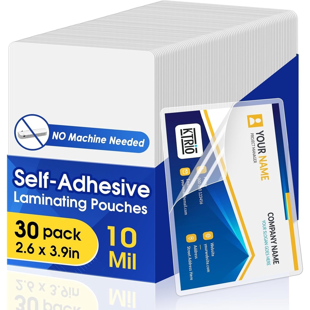 image:imageKTRIO 25 Pack Self Sealing Laminating Pouches for 4x6 Photos 10 Mil 45 x 65 Self Adhesive Laminating Sheets Thick Photo Lamination Paper Clear Laminate Sheets No Laminator Machine Needed26 x 39