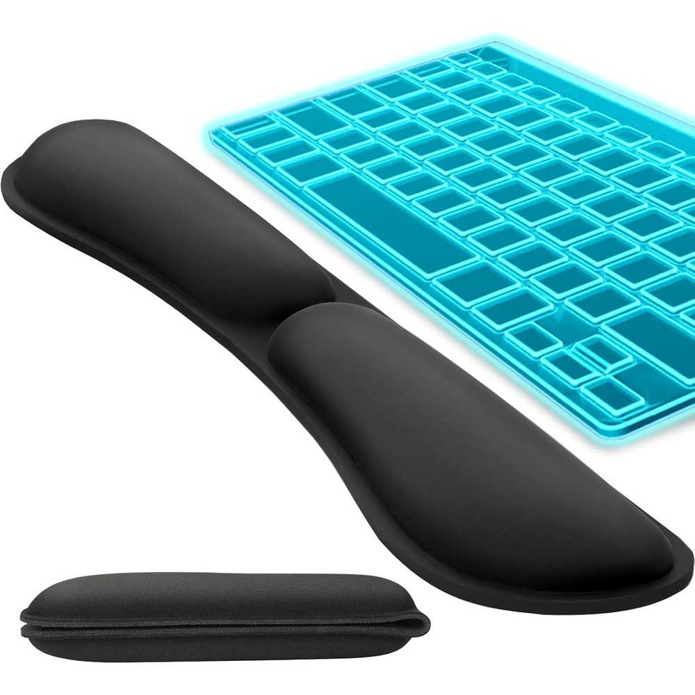 image:imageKTRIO Ergonomic Keyboard Wrist Rest Memory Foam Wrist Support Black Ergonomic Design NonSlip Base Office and Home Use Optimal Size amp Universal FitBlack Foldable