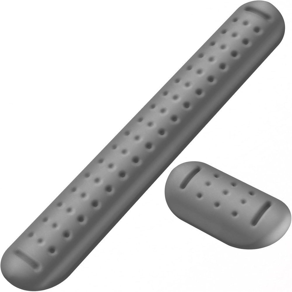 image:imageKTRIO Memory Foam Keyboard Wrist Rest Set Ergonomic Keyboard Mouse Wrist Support for Typing Pain Relief Stain Resistant 2 Pcs Pad Dark Gray