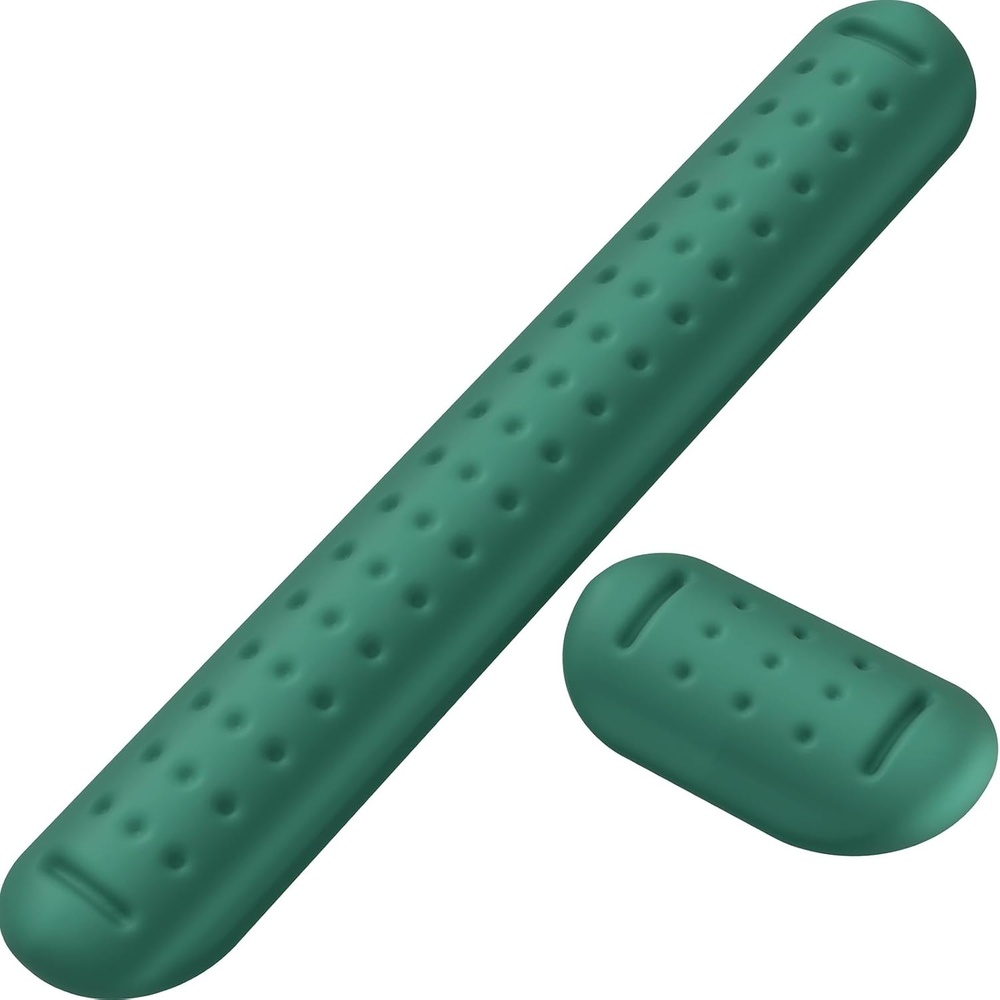 image:imageKTRIO Memory Foam Keyboard Wrist Rest Set Ergonomic Keyboard Mouse Wrist Support for Typing Pain Relief Stain Resistant 2 Pcs Pad Forest Green
