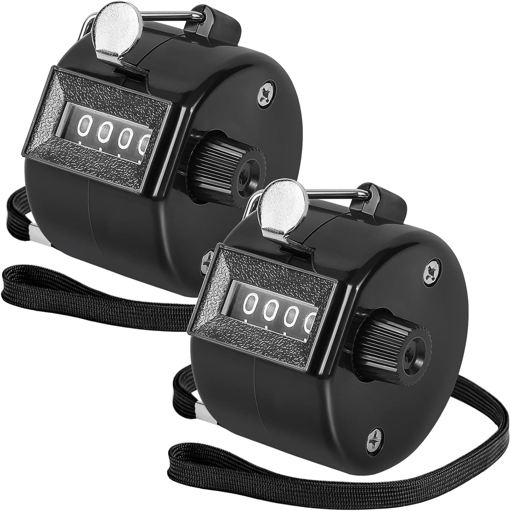 image:imageKTRIO Pack of 2 Colors Handheld Tally Counter 4Digit Number Clicker Counter Hand Mechanical Pitch Counters for Coaching Knitting People Lap Fishing Golf Toddler amp Fidget